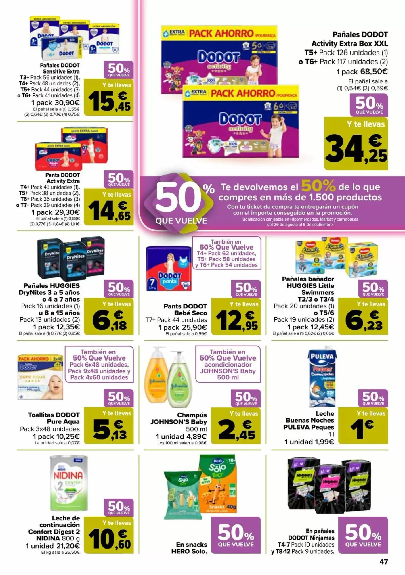 Folleto promocional de Carrefour válido desde el 11/08/2026 - Página 47.