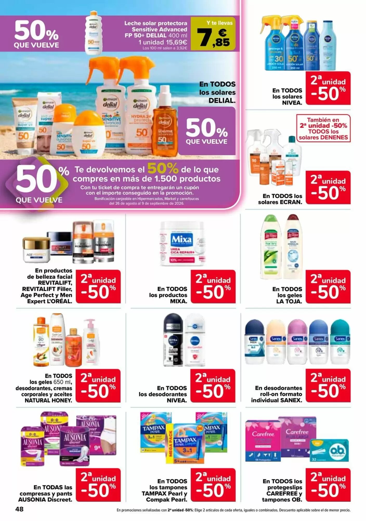 Folleto promocional de Carrefour válido desde el 11/08/2026 - Página 48.