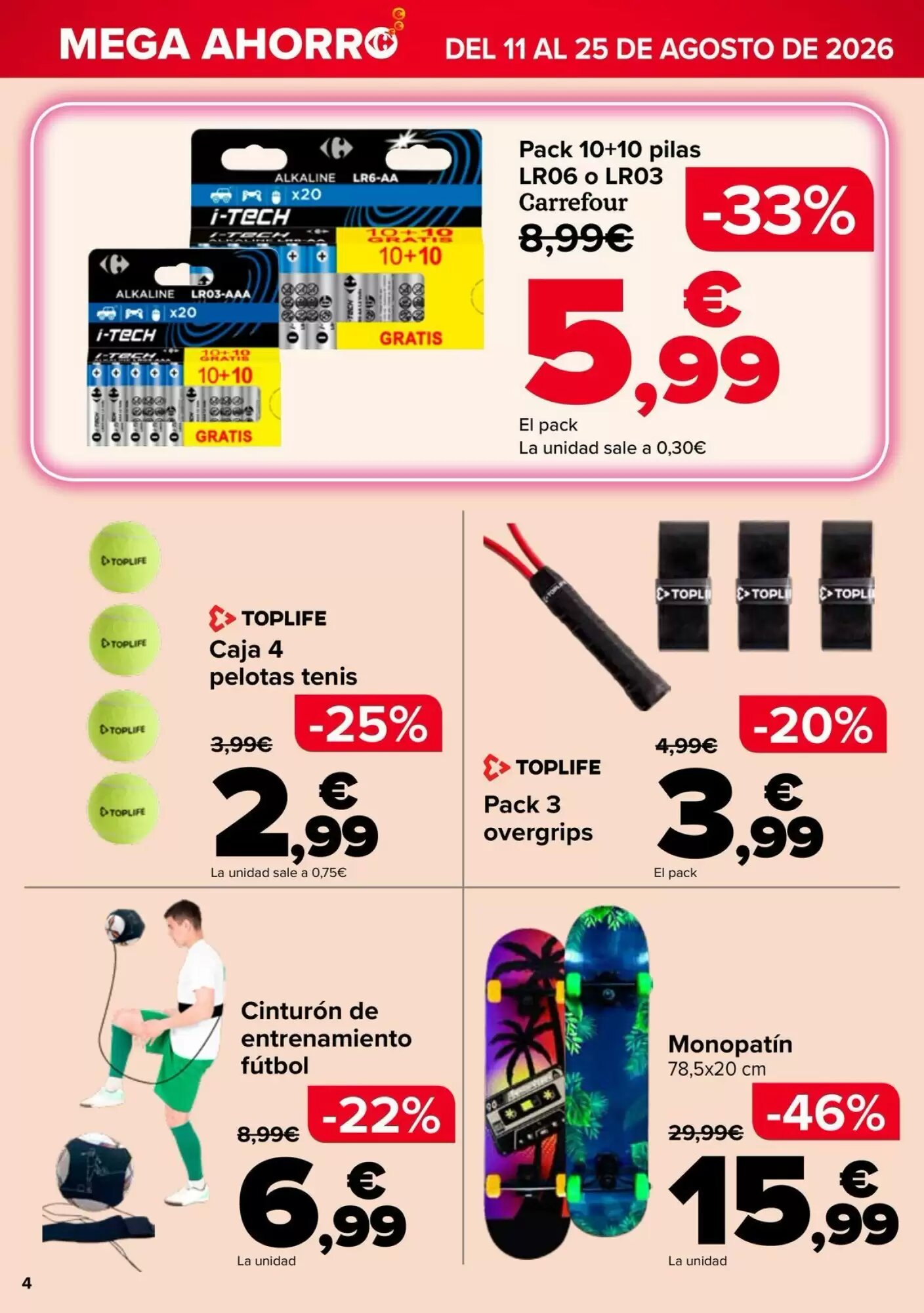 Folleto promocional de Carrefour válido desde el 11/08/2026 - Página 4.