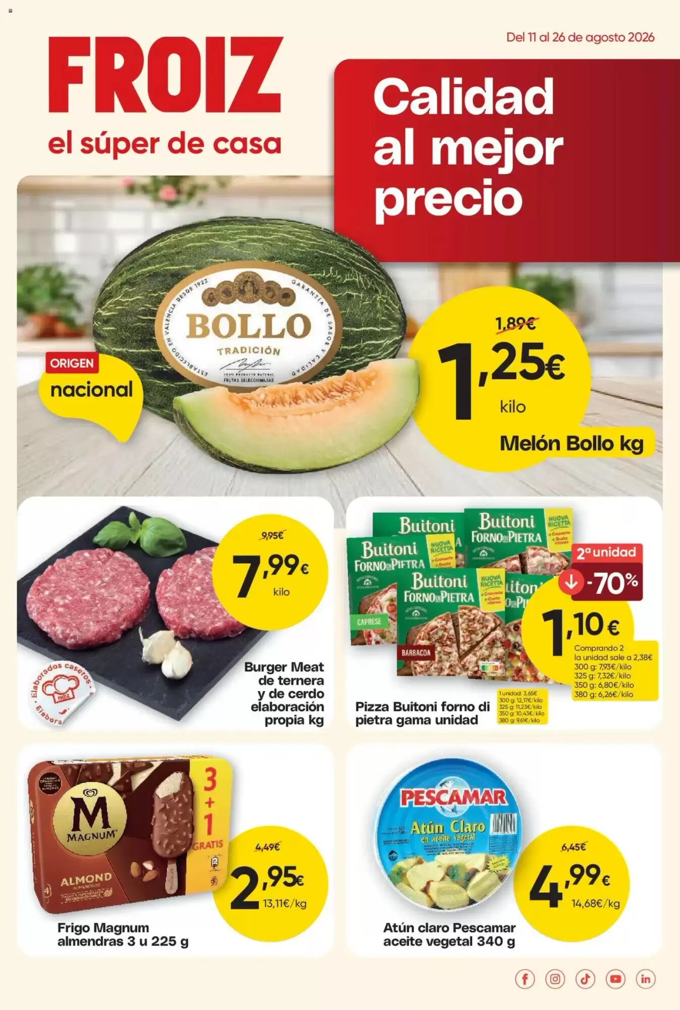 Folleto promocional de FROIZ válido desde el 11/08/2026 - Página 1.