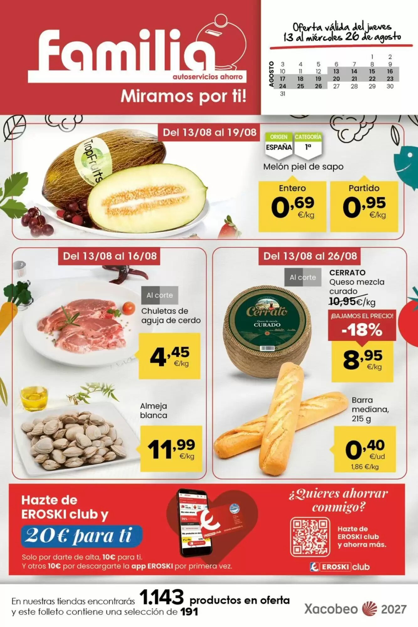 Folleto promocional de Autoservicios Familia válido desde el 13/08/2026 - Página 1.