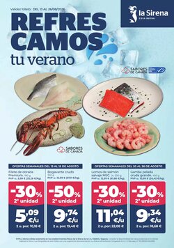 Folleto promocional de La Sirena válido desde el 13/08/2026