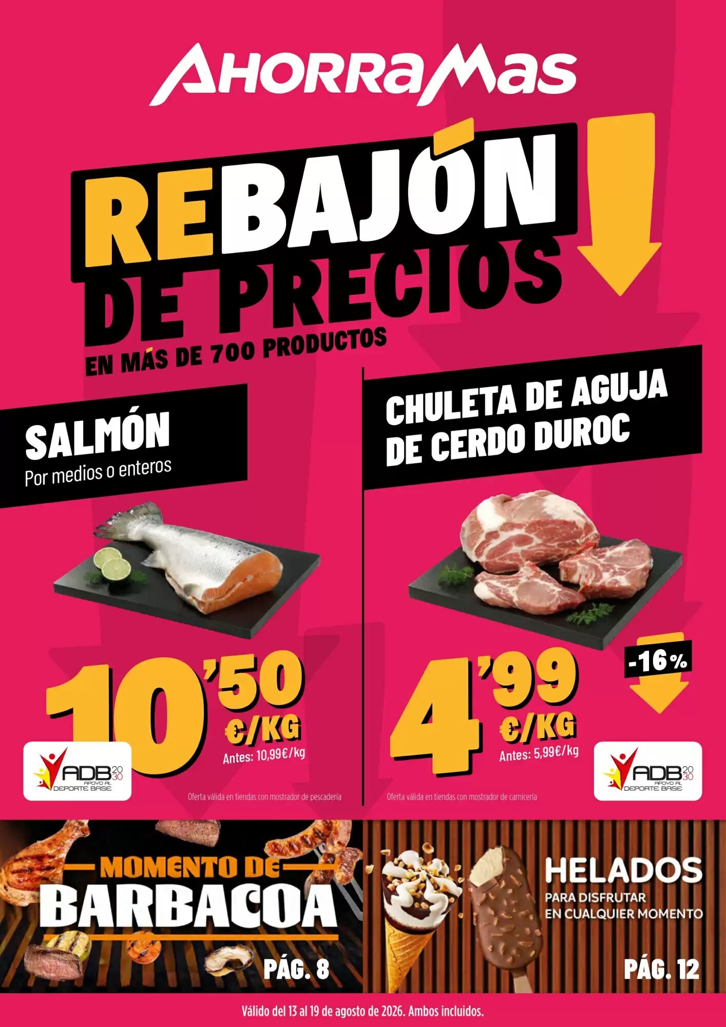 Folleto promocional de AhorraMas válido desde el 13/08/2026 - Página 1.