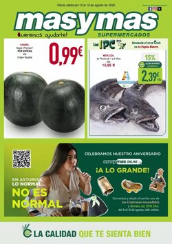 Folleto promocional de Masymas válido desde el 13/08/2026