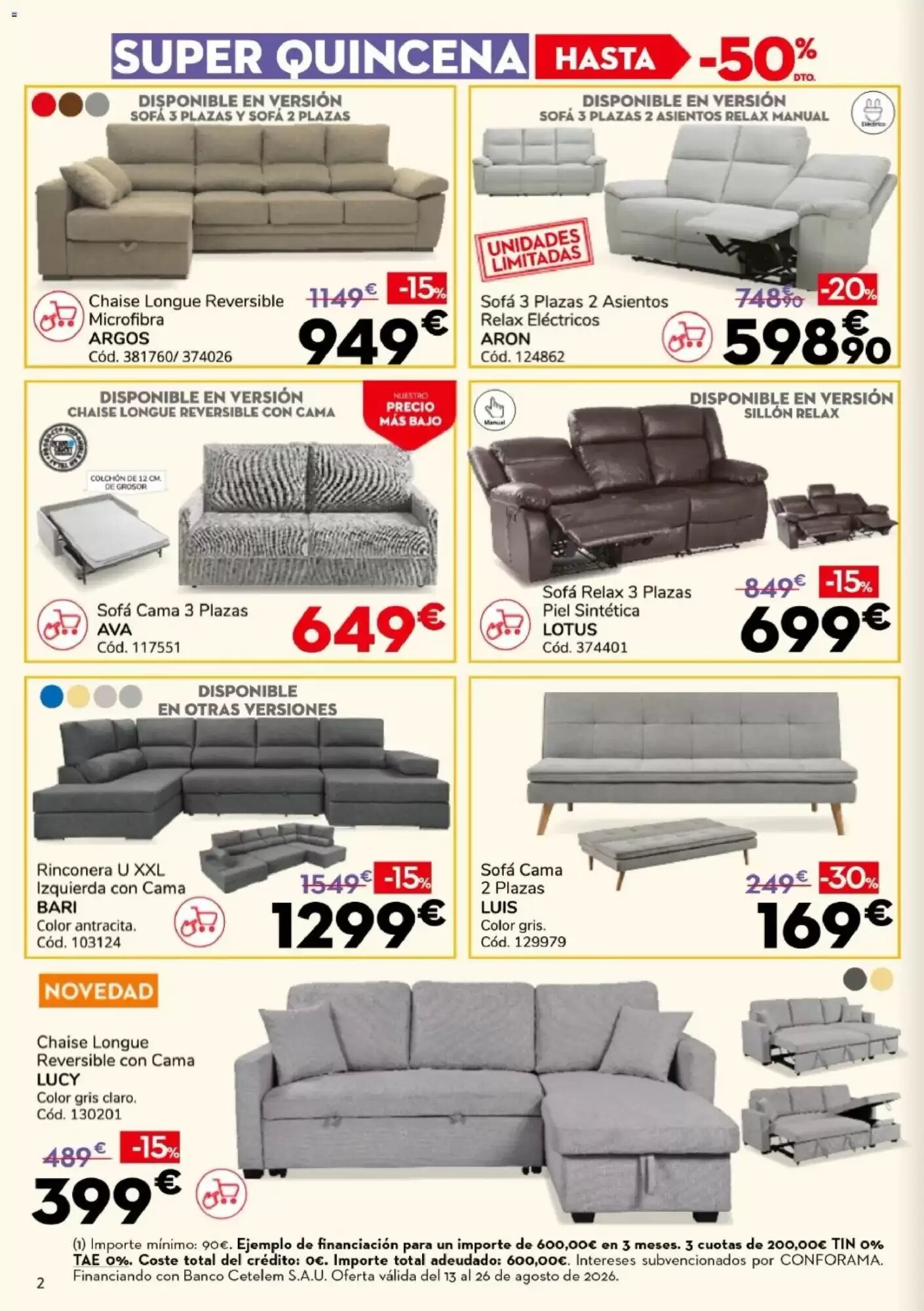 Folleto promocional de Conforama válido desde el 13/08/2026 - Página 2.
