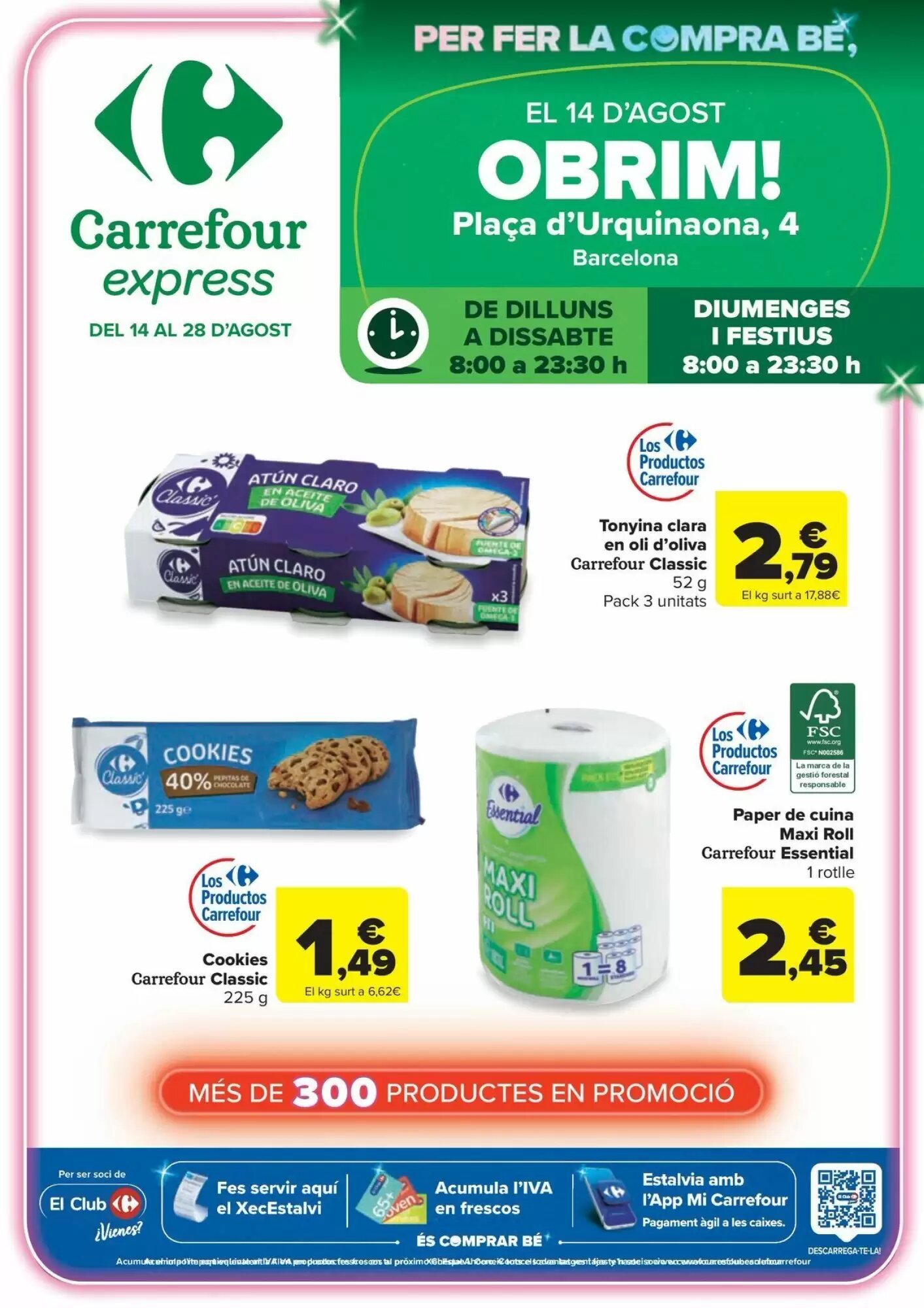 Folleto promocional de Carrefour válido desde el 14/08/2026 - Página 1.