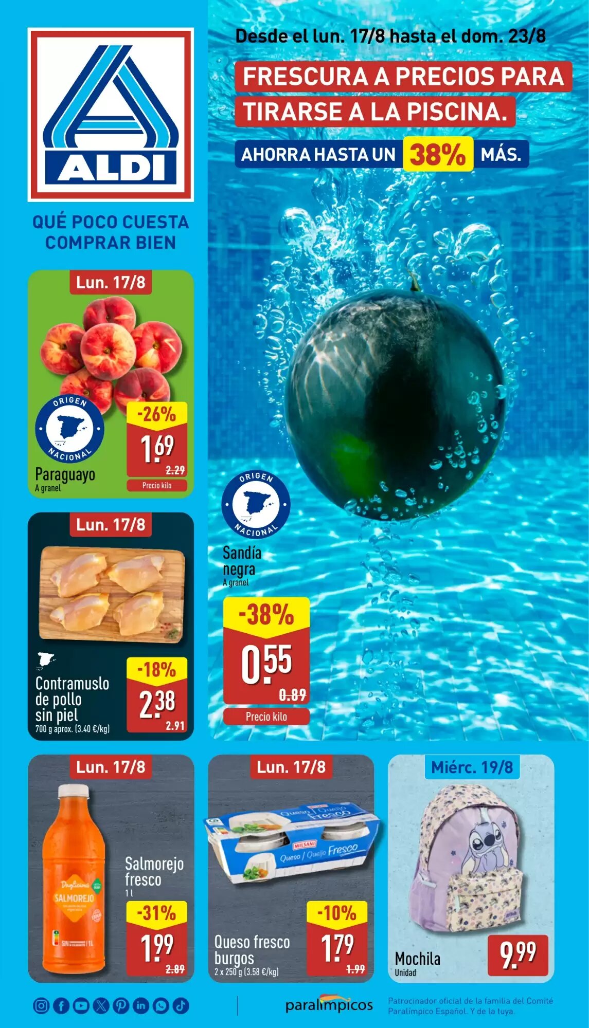 Folleto promocional de ALDI válido desde el 17/08/2026 - Página 1.