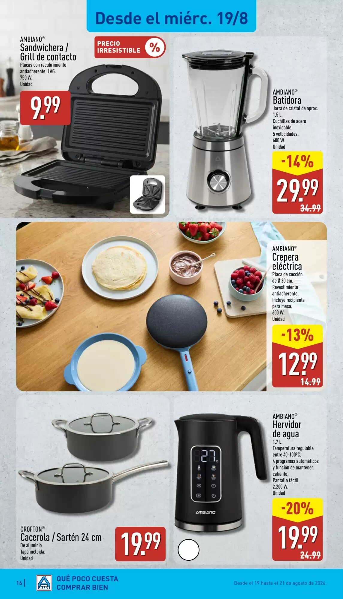 Folleto promocional de ALDI válido desde el 17/08/2026 - Página 16.