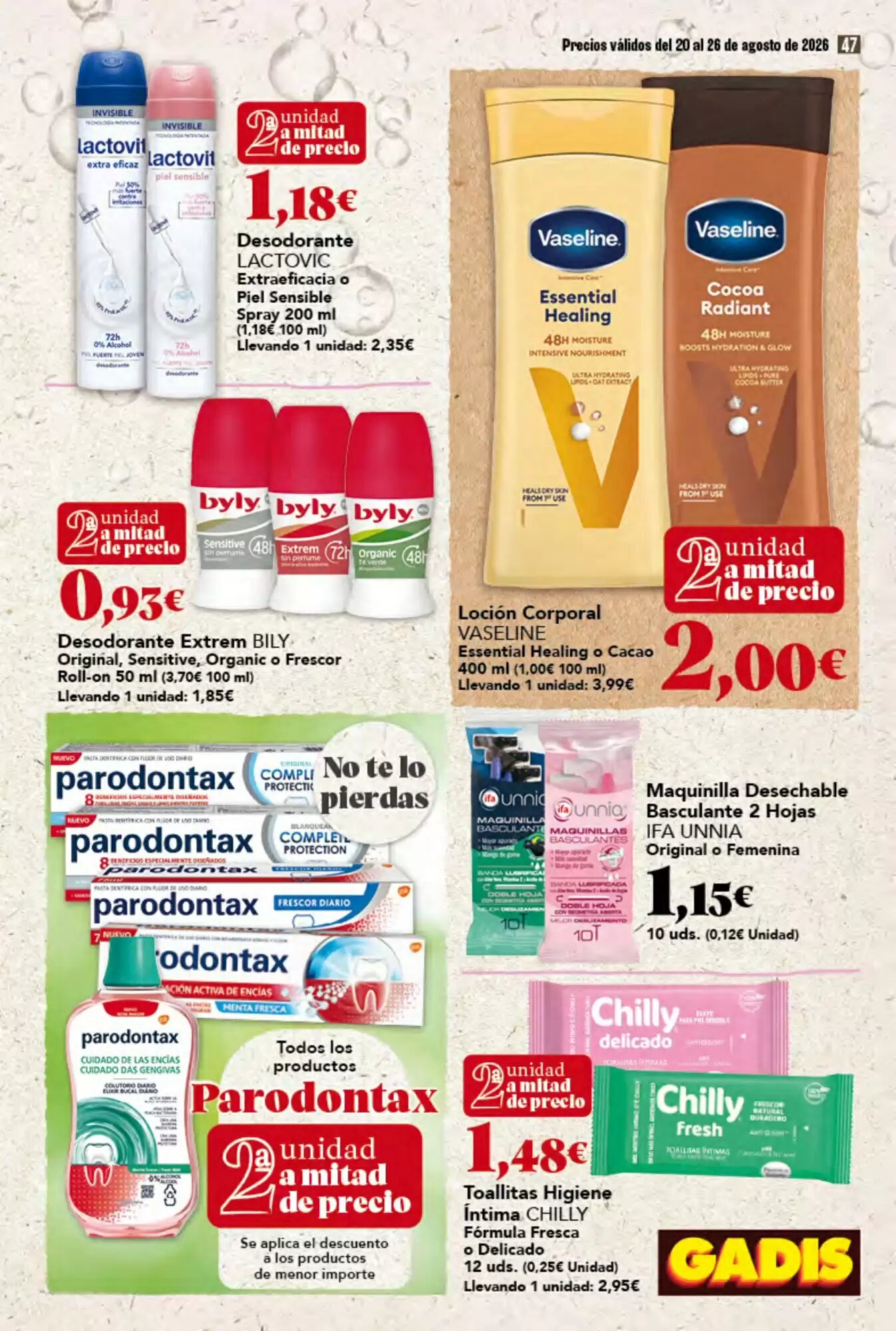 Folleto promocional de Gadis válido desde el 20/08/2026 - Página 47.