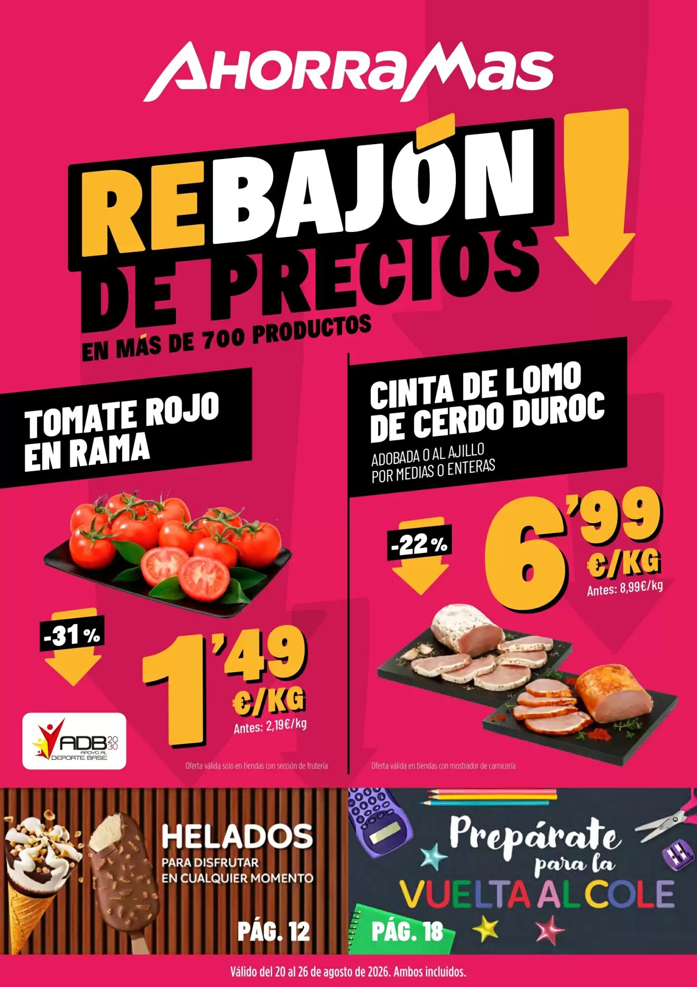 Folleto promocional de AhorraMas válido desde el 20/08/2026 - Página 1.