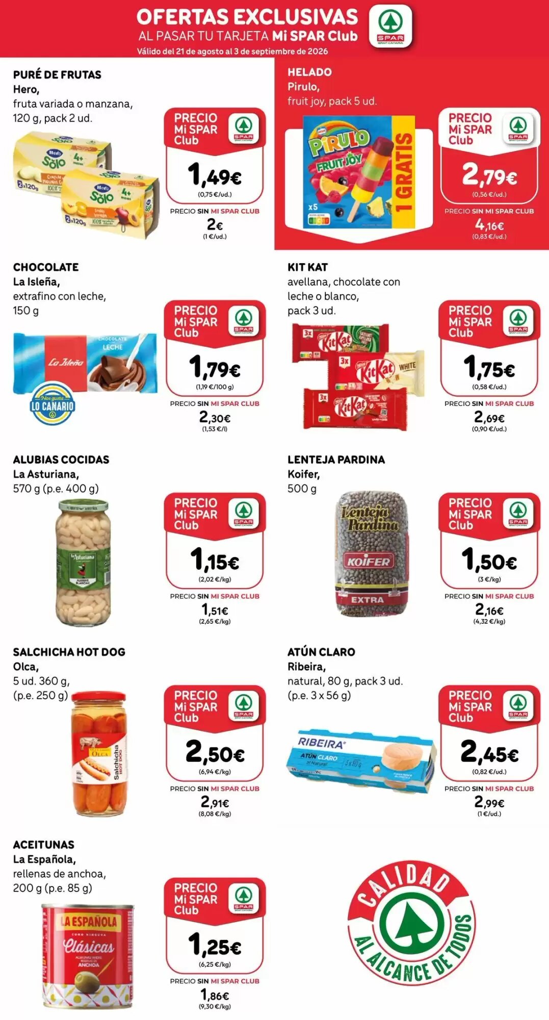 Folleto promocional de SPAR Gran Canaria válido desde el 21/08/2026 - Página 2.