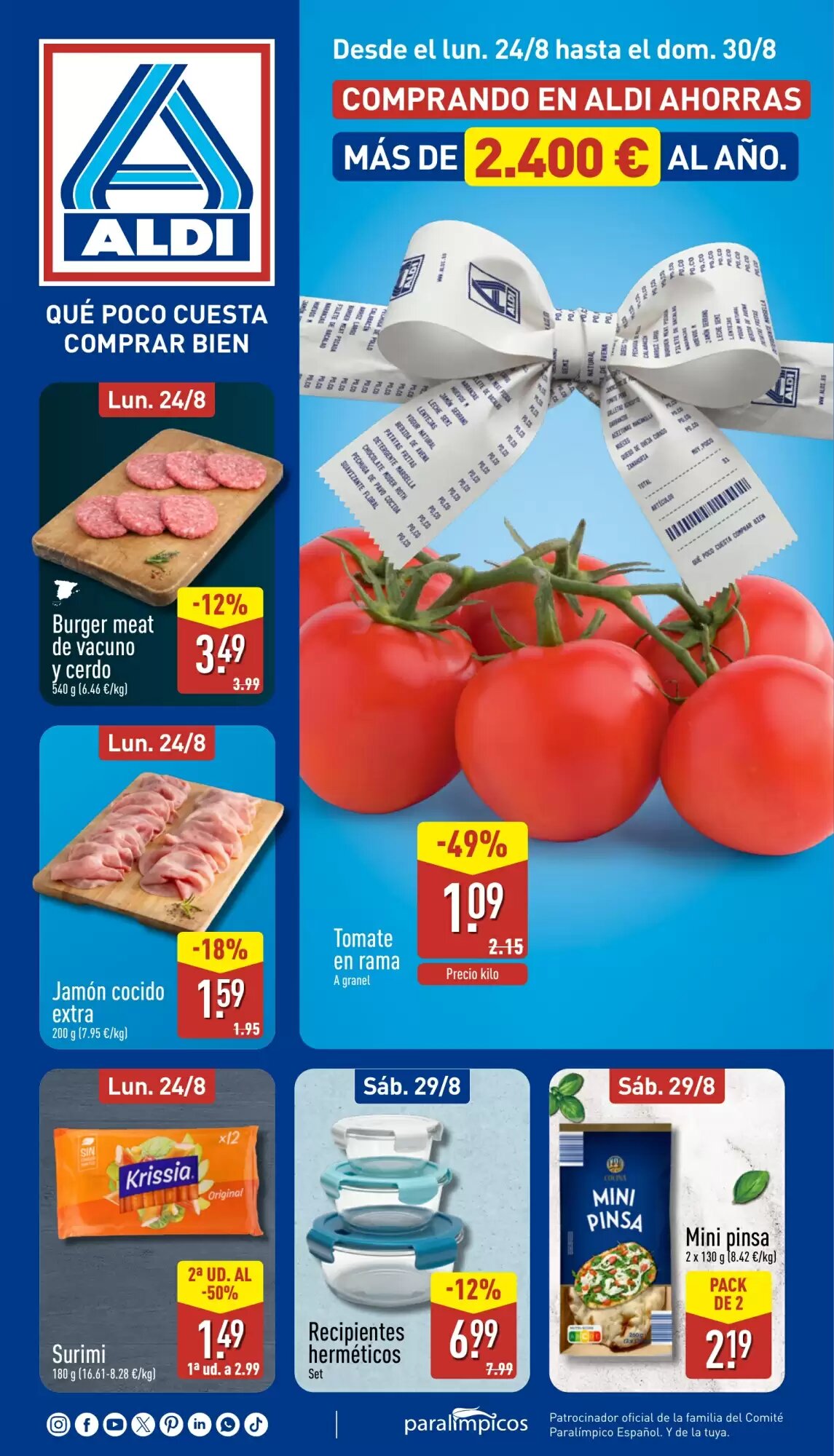 Folleto promocional de ALDI válido desde el 24/08/2026 - Página 1.