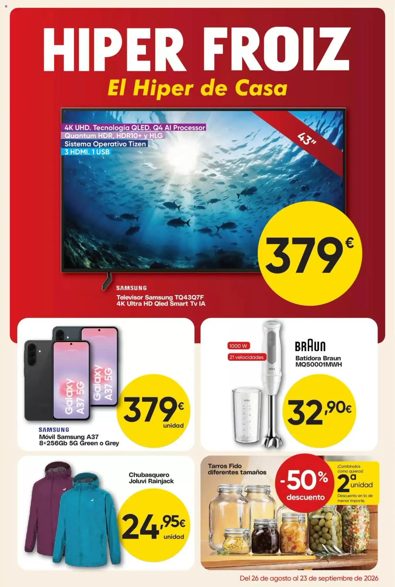 Folleto promocional de FROIZ válido desde el 26/08/2026 - Página 1.