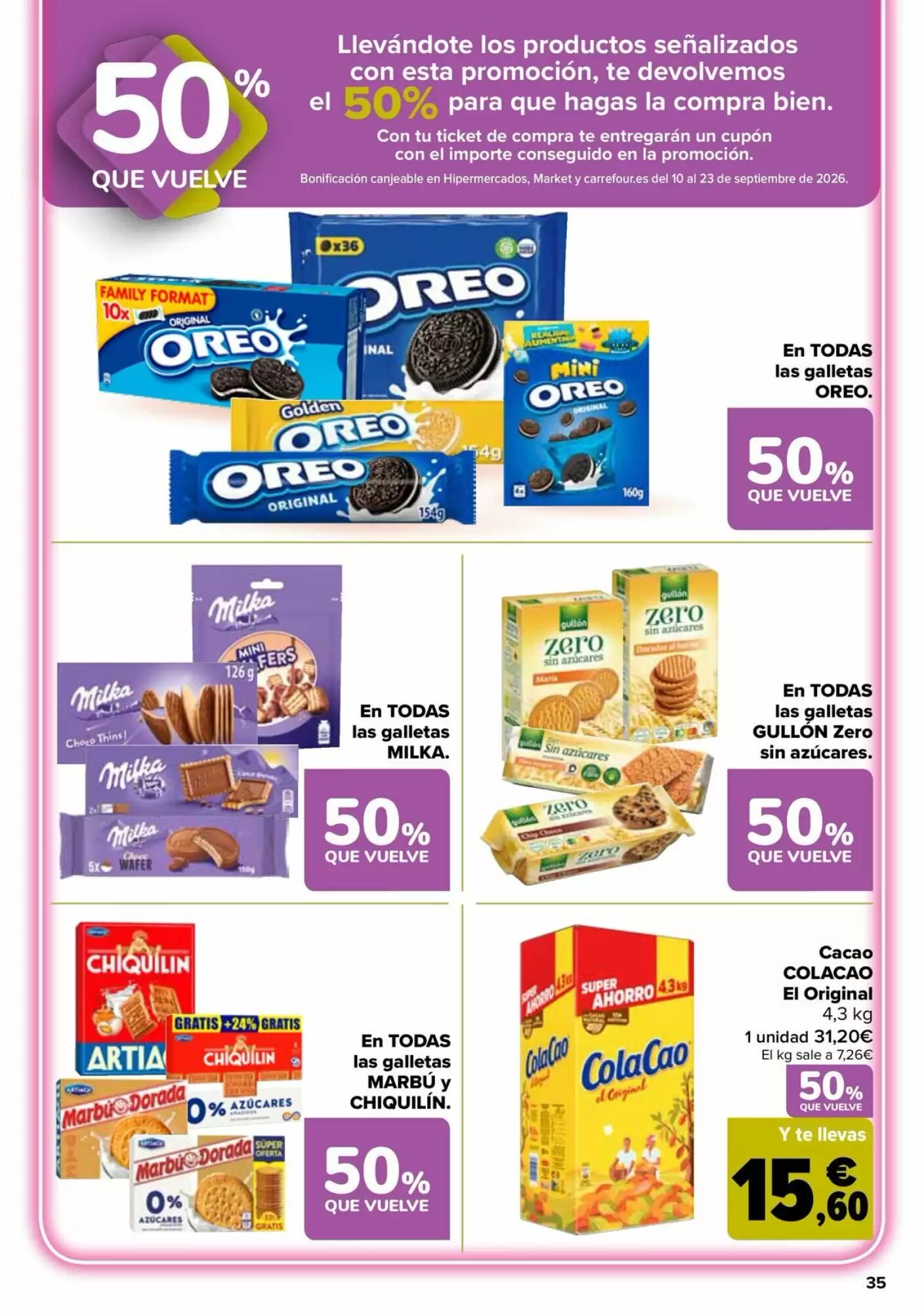 Folleto promocional de Carrefour válido desde el 26/08/2026 - Página 35.