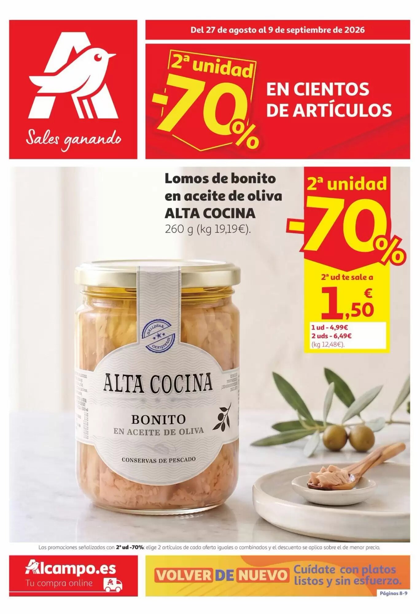 Folleto promocional de Alcampo válido desde el 27/08/2026 - Página 1.