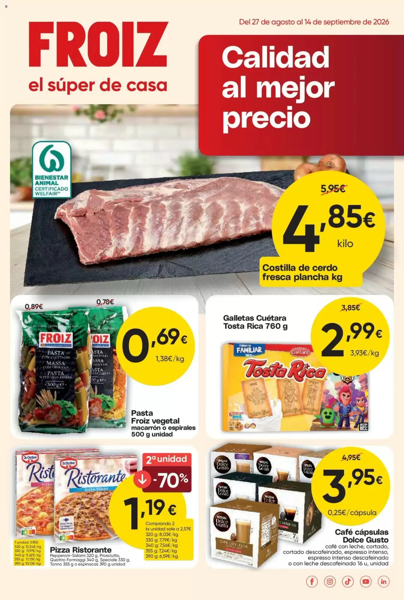 Folleto promocional de FROIZ válido desde el 27/08/2026 - Página 1.