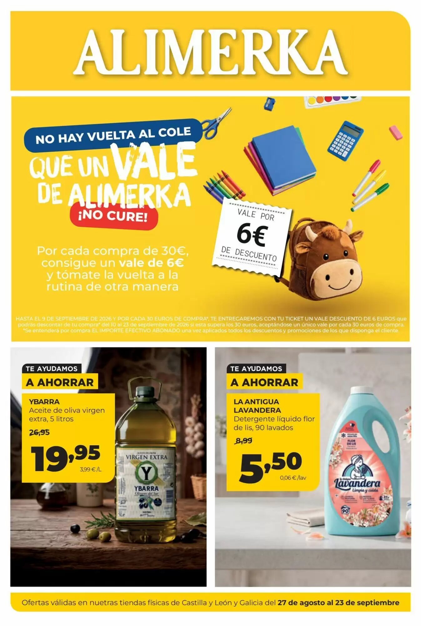 Folleto promocional de Alimerka válido desde el 27/08/2026 - Página 1.