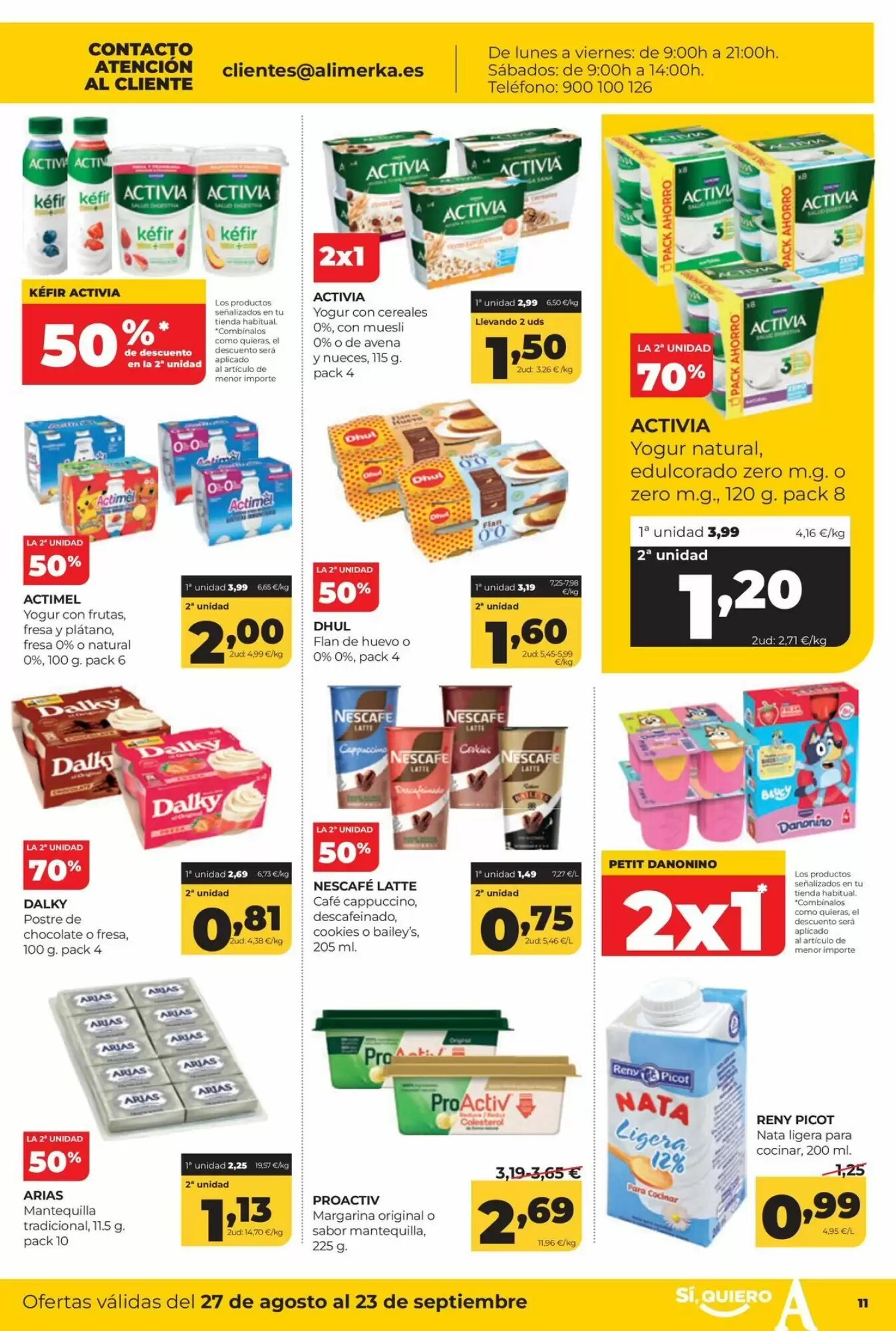 Folleto promocional de Alimerka válido desde el 27/08/2026 - Página 11.