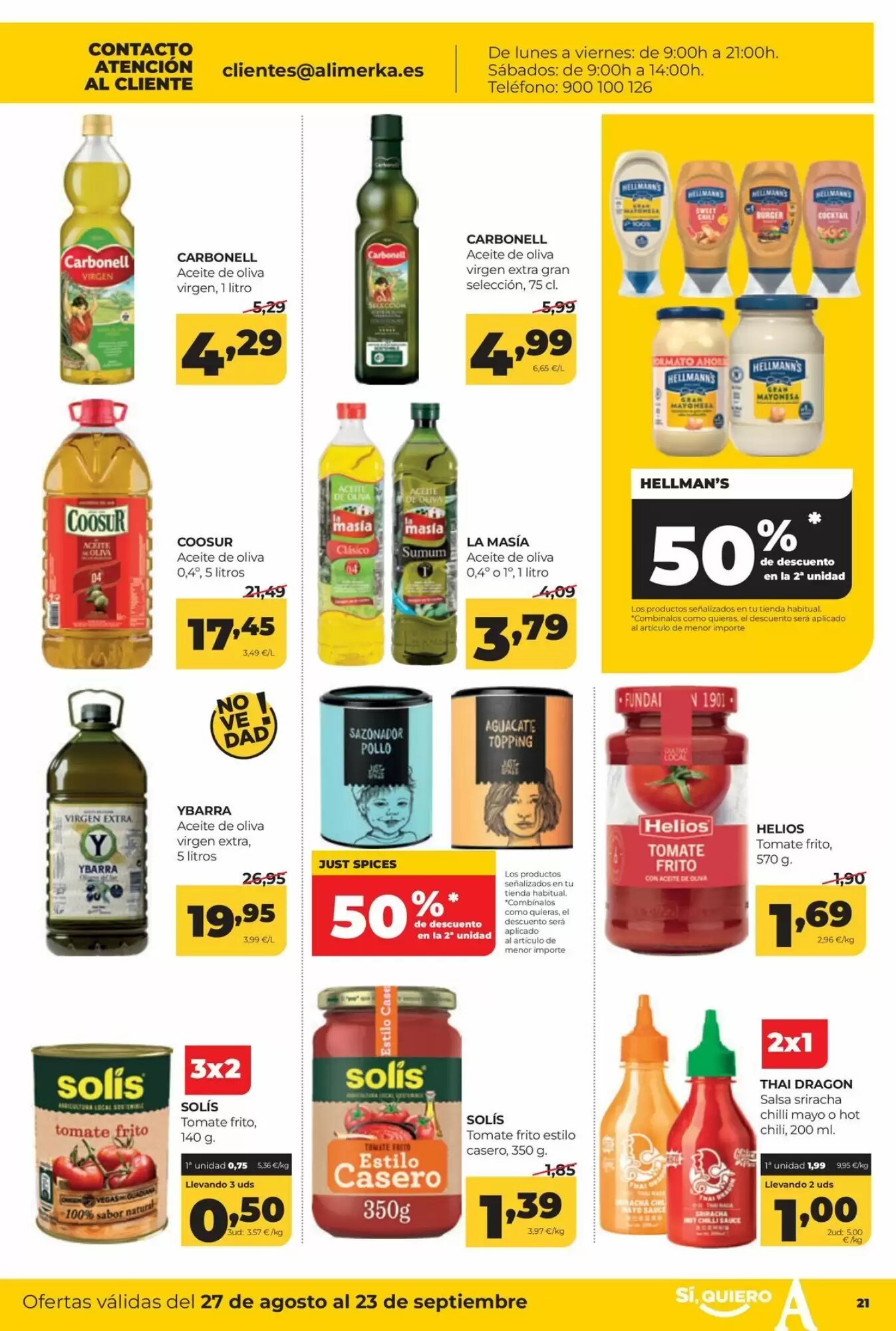 Folleto promocional de Alimerka válido desde el 27/08/2026 - Página 23.