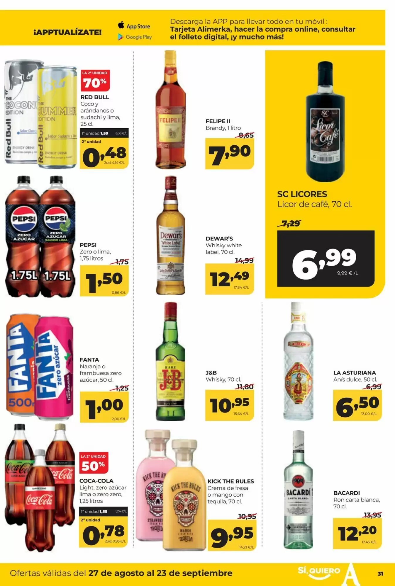 Folleto promocional de Alimerka válido desde el 27/08/2026 - Página 33.