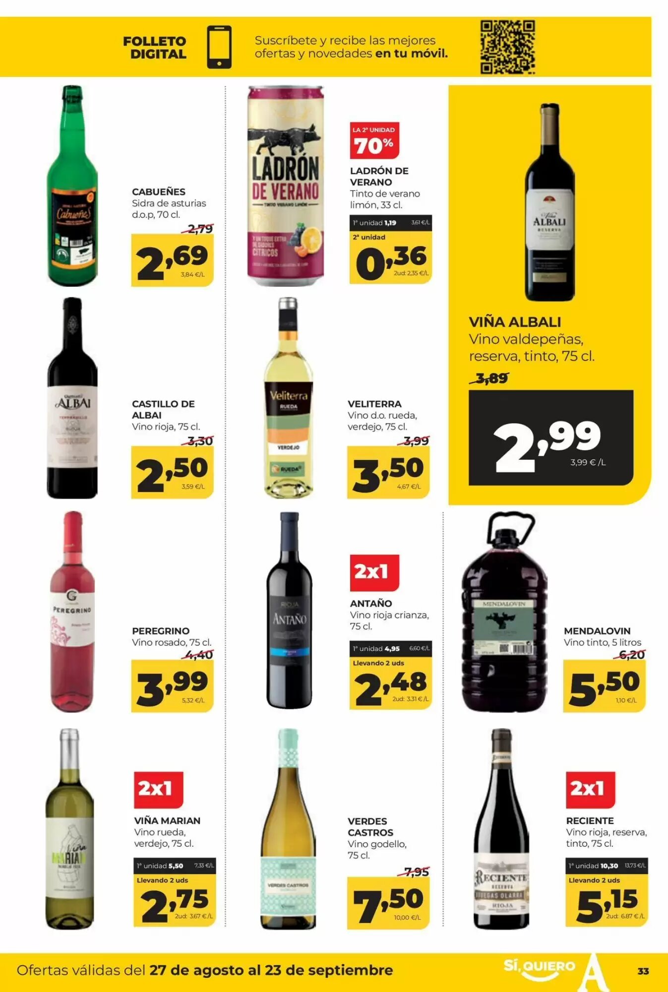 Folleto promocional de Alimerka válido desde el 27/08/2026 - Página 35.
