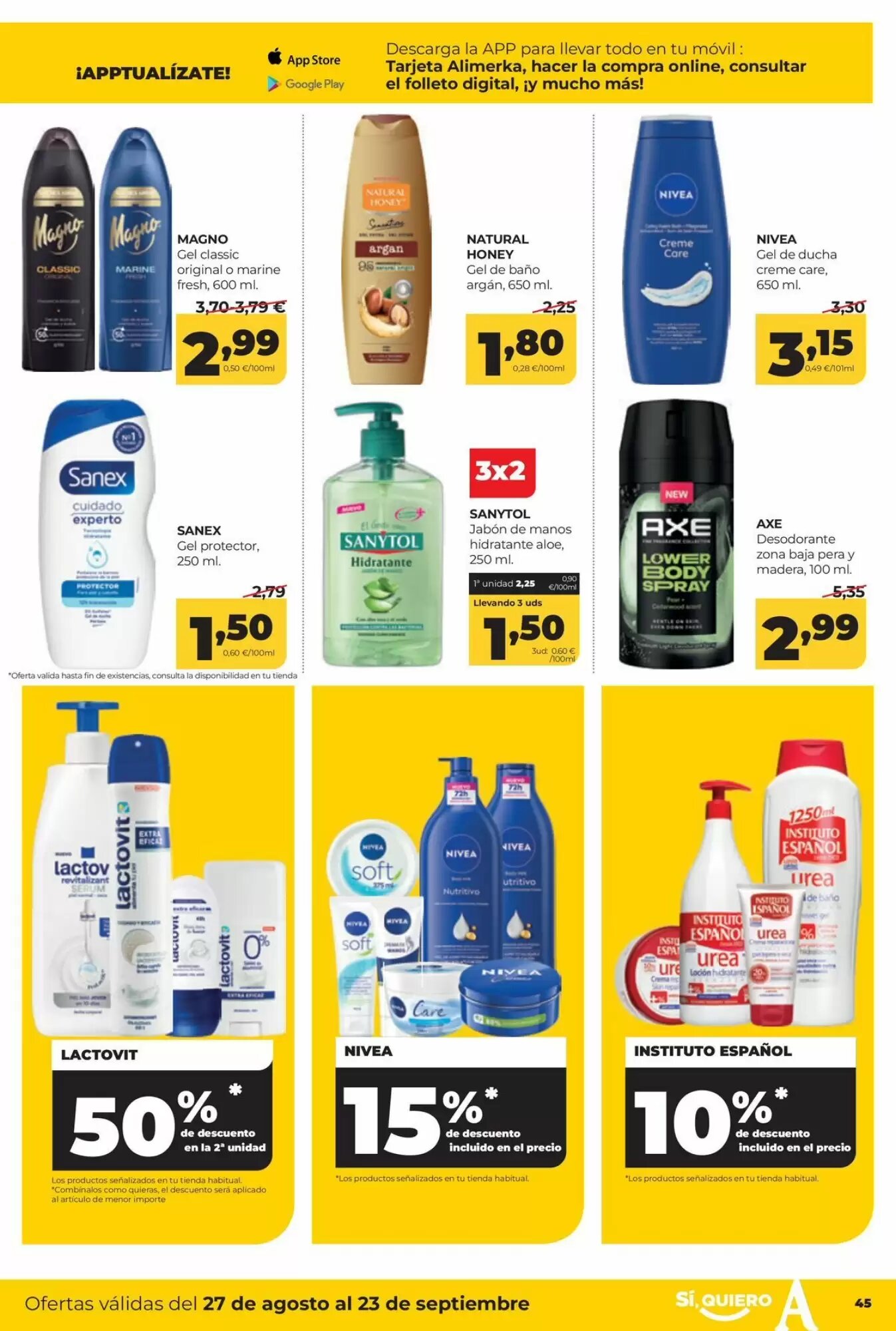 Folleto promocional de Alimerka válido desde el 27/08/2026 - Página 49.