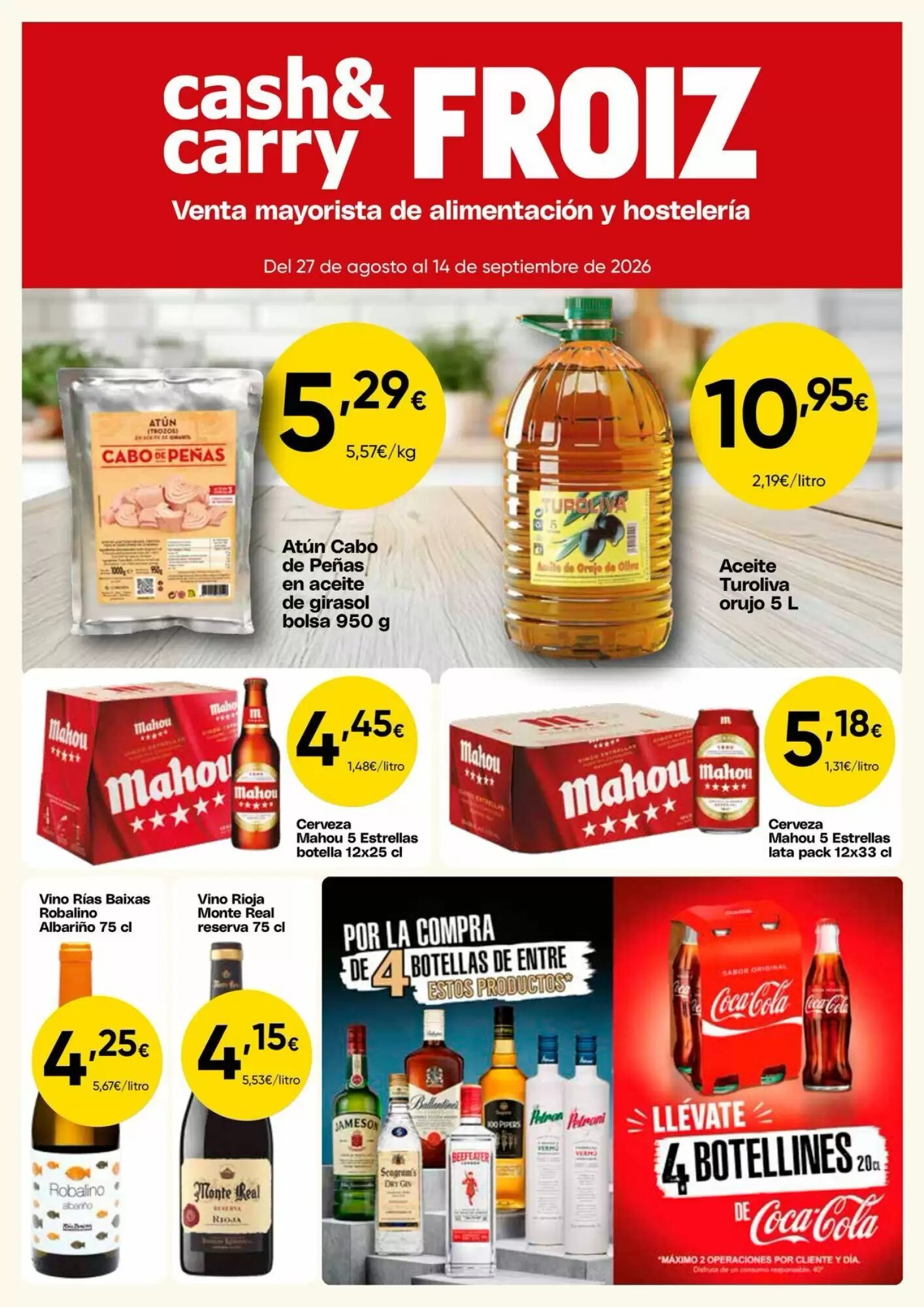 Folleto promocional de FROIZ válido desde el 28/08/2026 - Página 1.