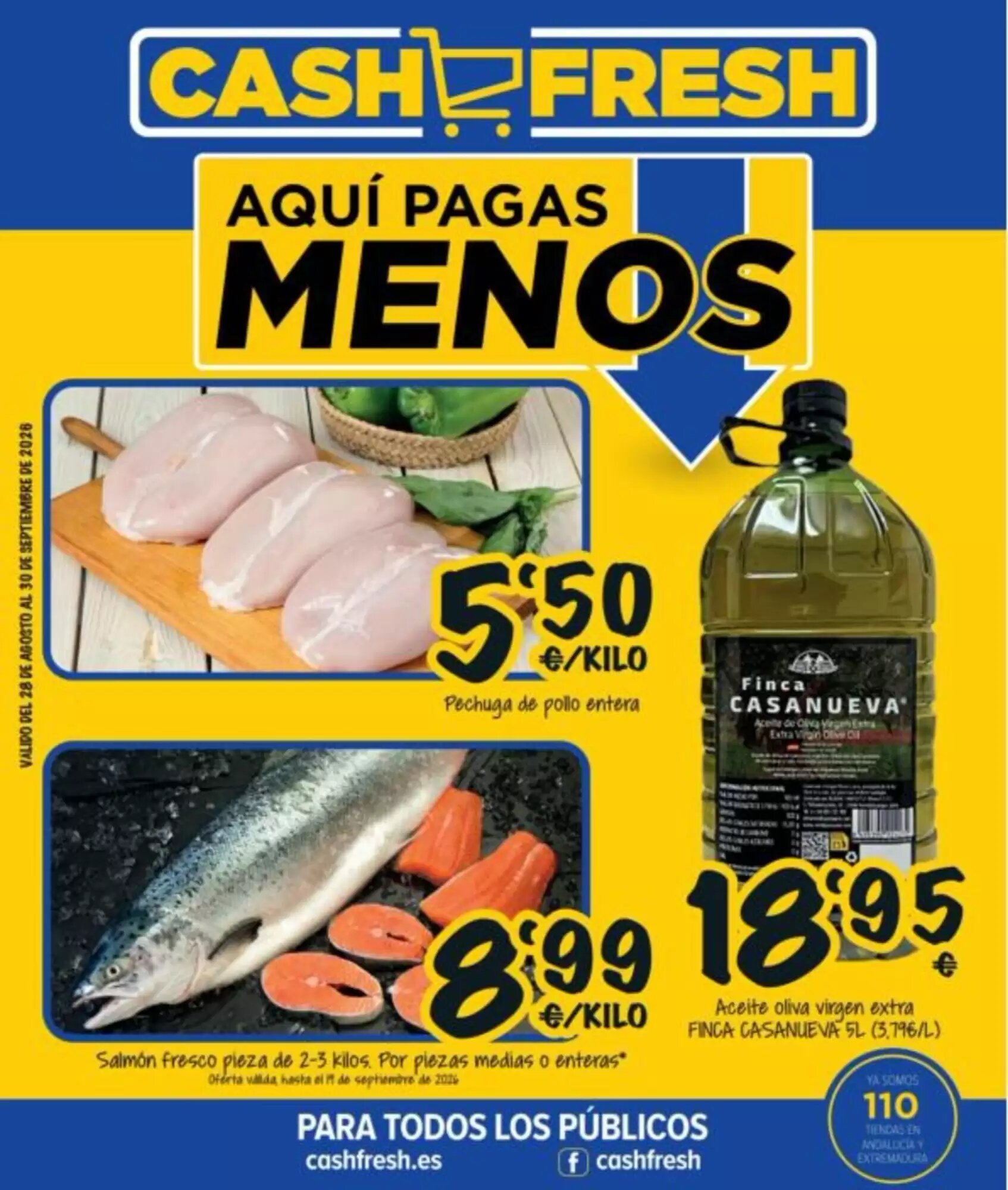 Folleto promocional de Cash Fresh válido desde el 28/08/2026 - Página 1.