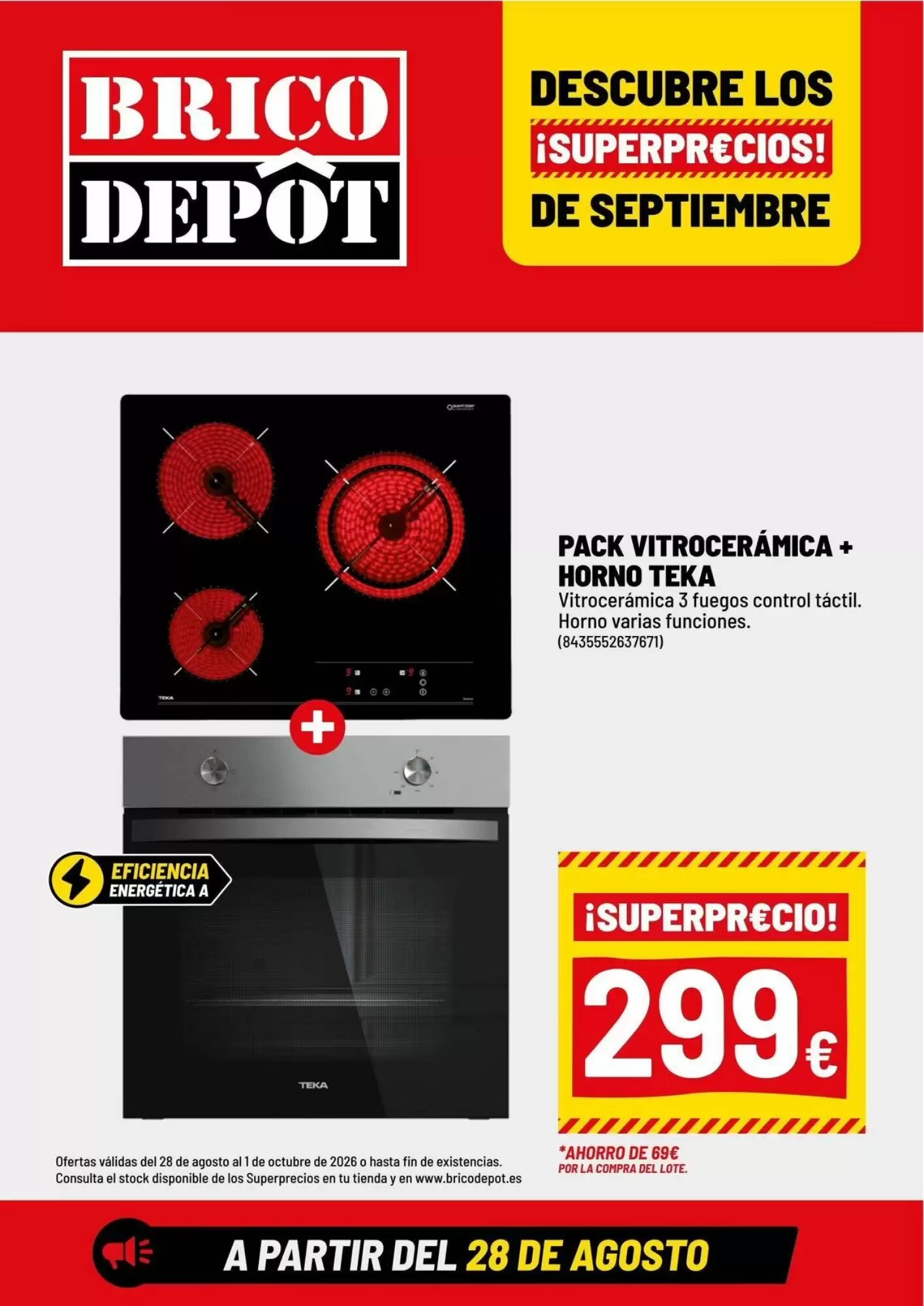 Folleto promocional de Brico Depôt válido desde el 28/08/2026 - Página 1.
