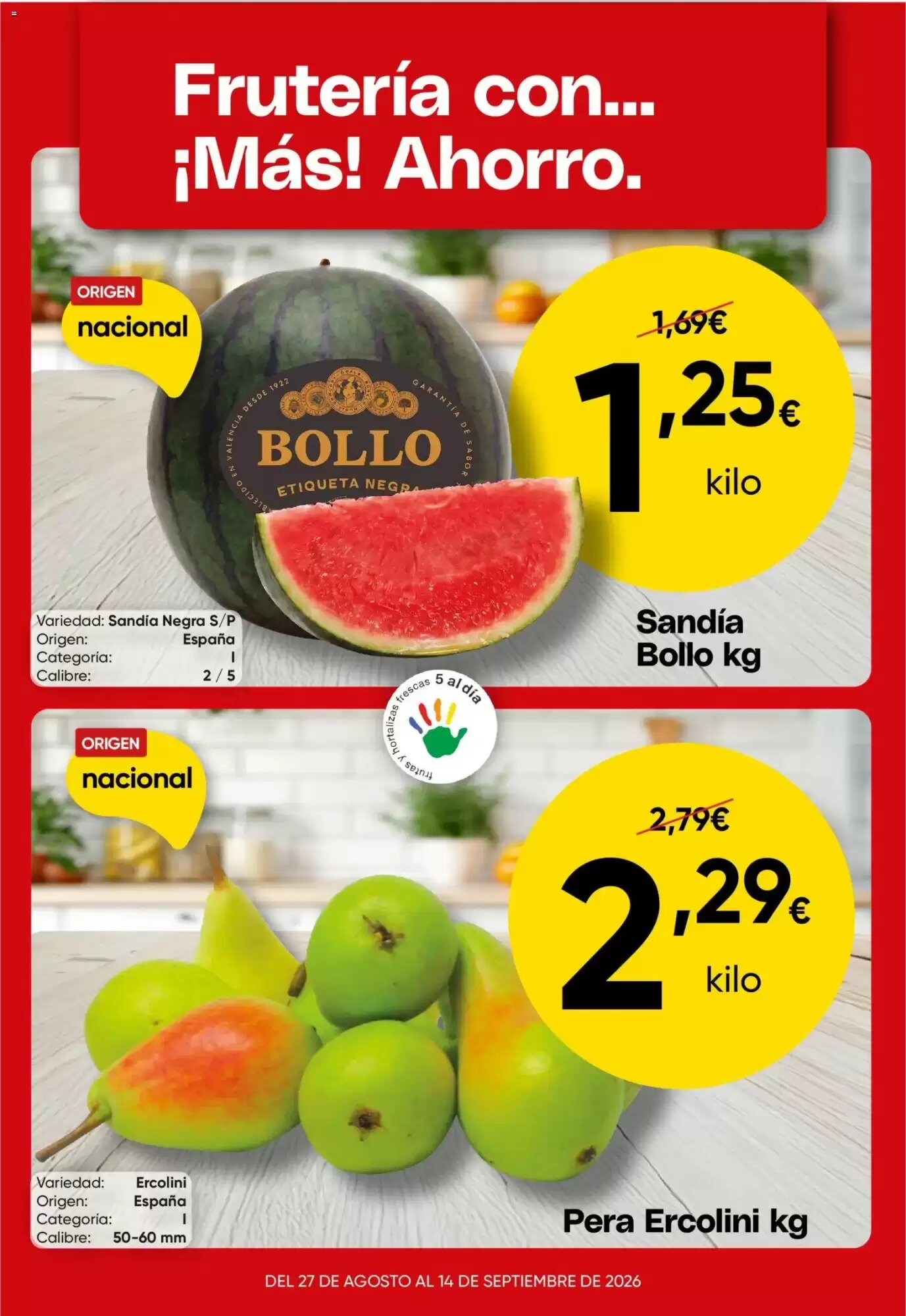 Folleto promocional de FROIZ válido desde el 31/08/2026 - Página 1.