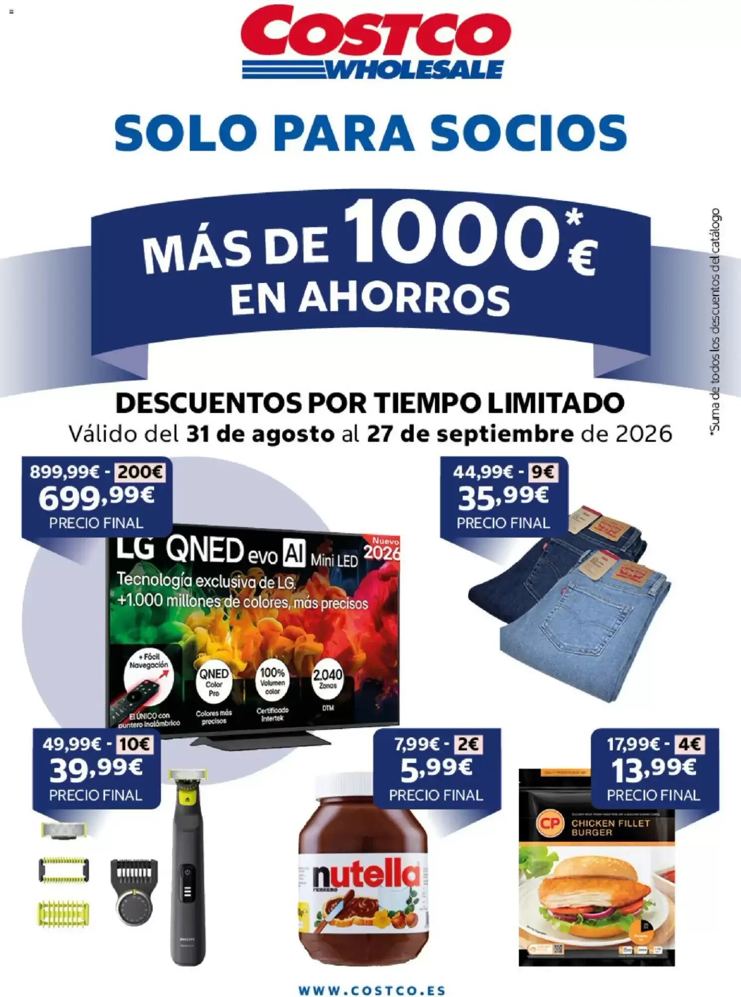 Folleto promocional de Costco válido desde el 31/08/2026 - Página 1.