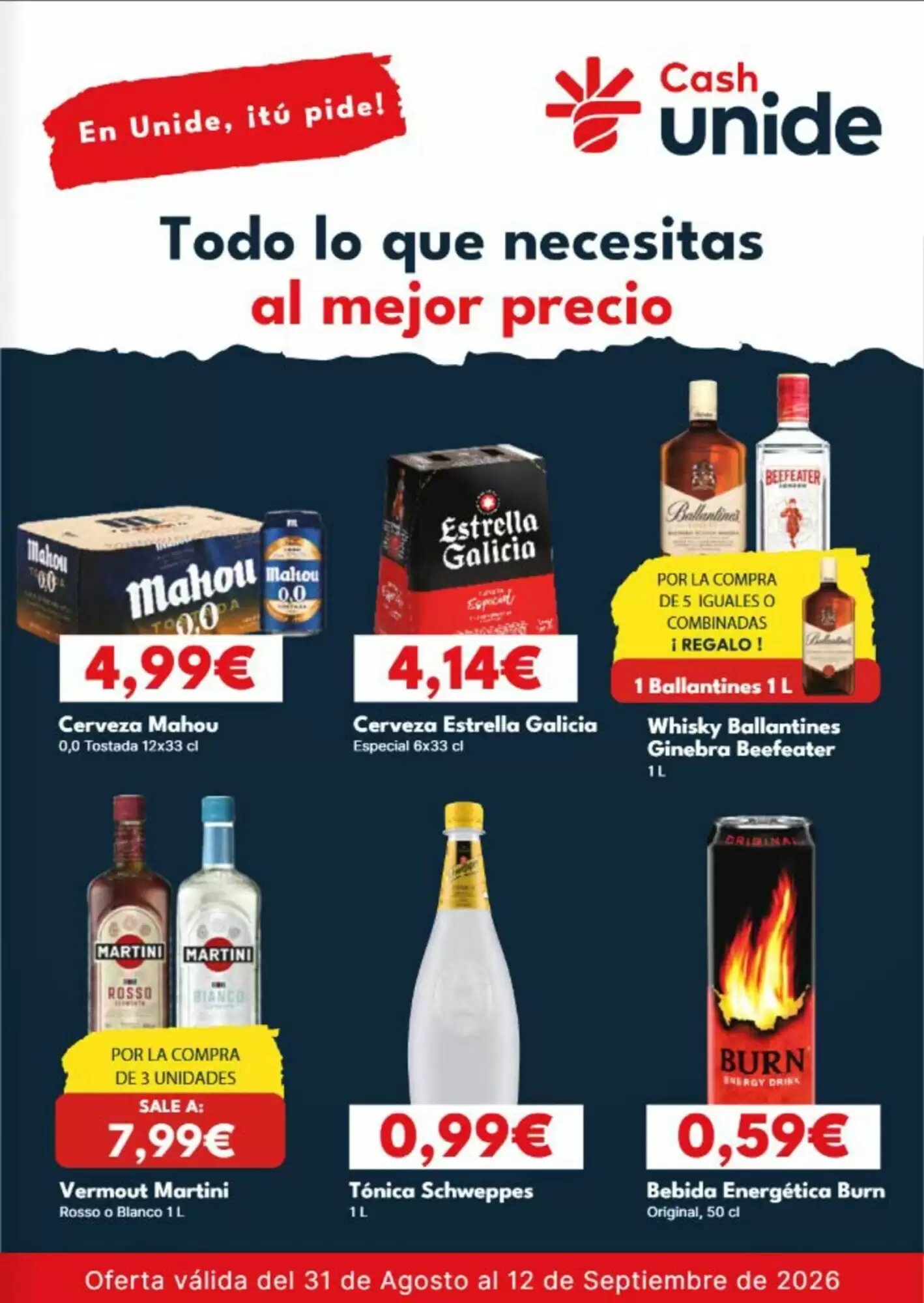 Folleto promocional de Cash Unide válido desde el 31/08/2026 - Página 1.
