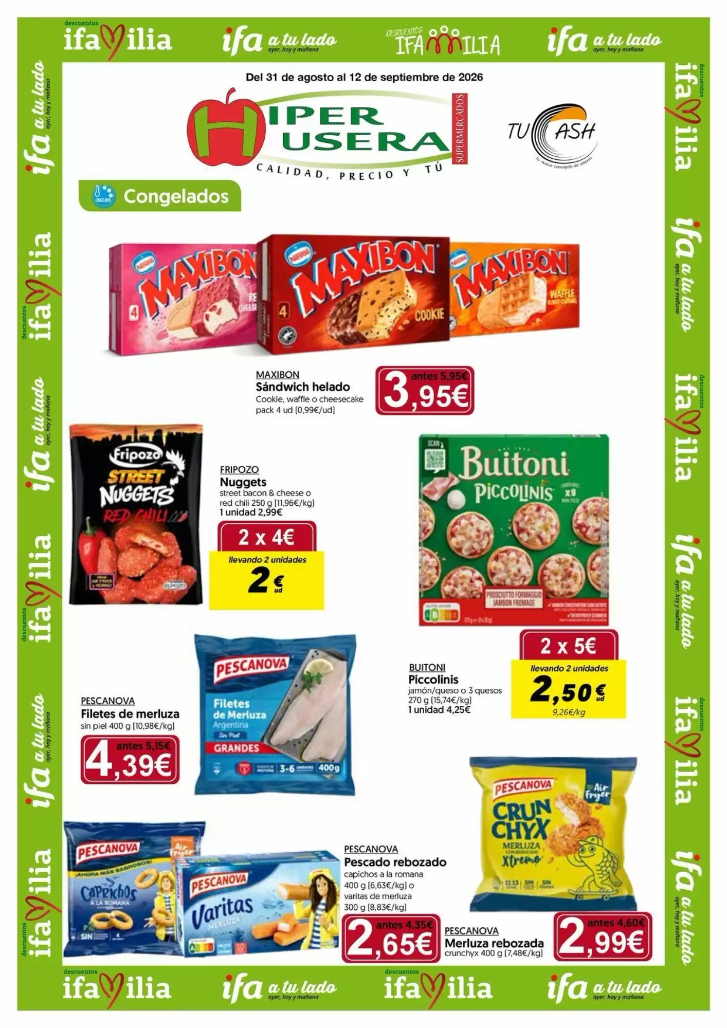 Folleto promocional de Hiper Usera válido desde el 31/08/2026 - Página 1.