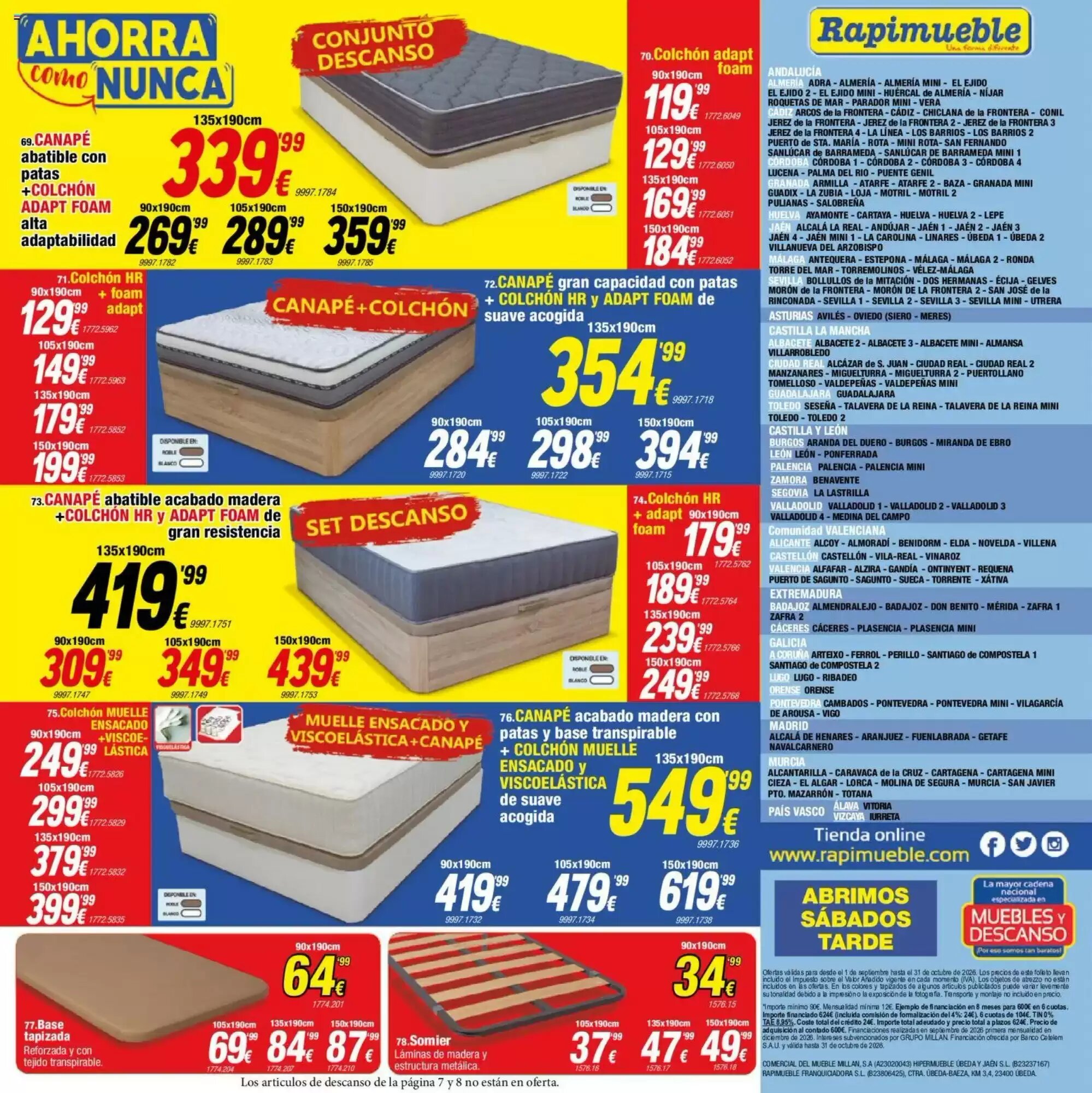 Folleto promocional de Rapimueble válido desde el 01/09/2026 - Página 8.
