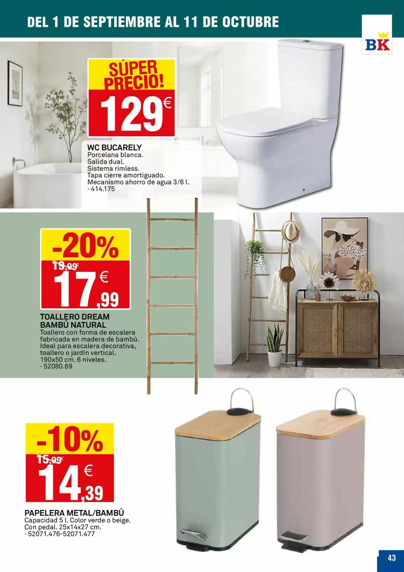 Folleto promocional de Bricoking válido desde el 01/09/2026 - Página 43.