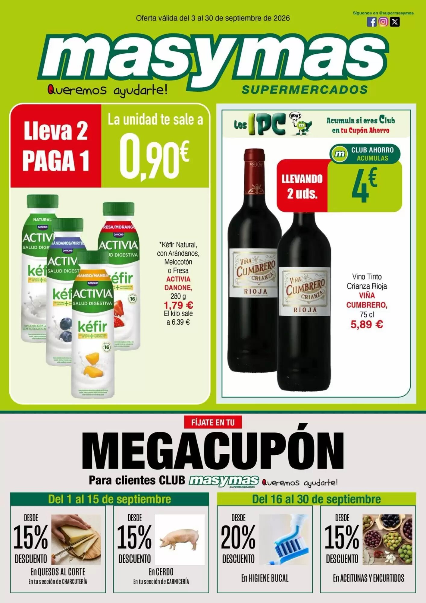 Folleto promocional de Masymas válido desde el 03/09/2026 - Página 1.