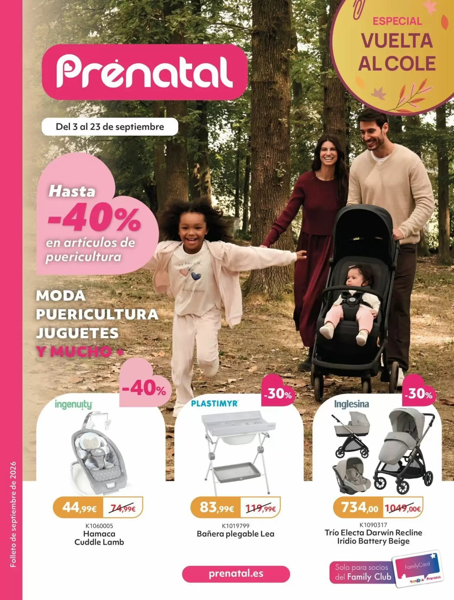 Folleto promocional de Prénatal válido desde el 03/09/2026 - Página 1.