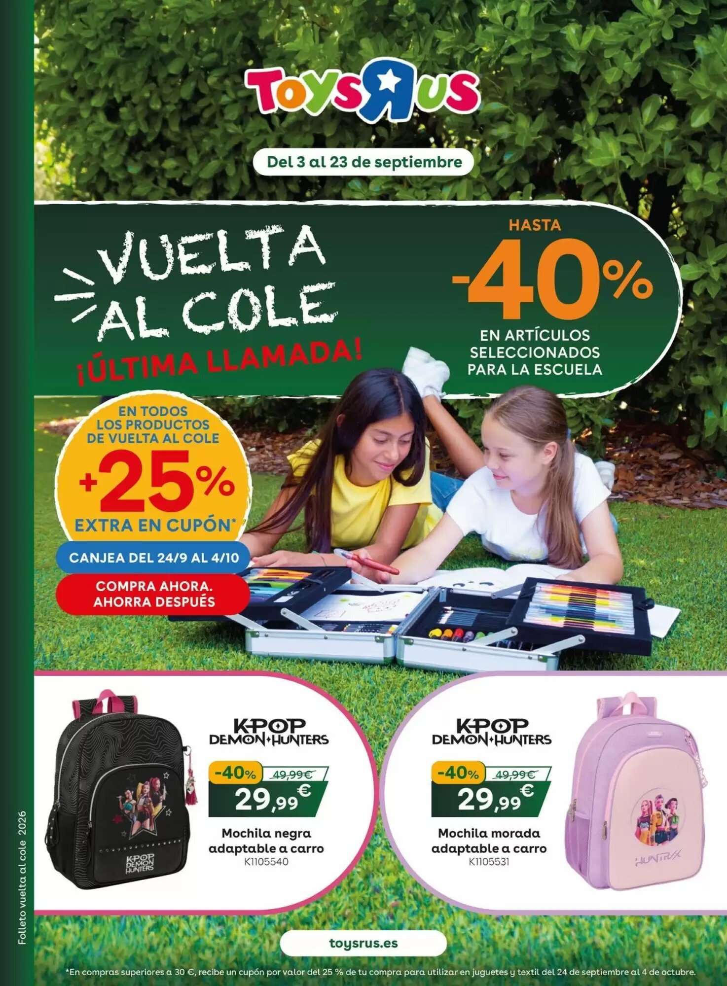 Folleto promocional de ToysRus válido desde el 03/09/2026 - Página 1.