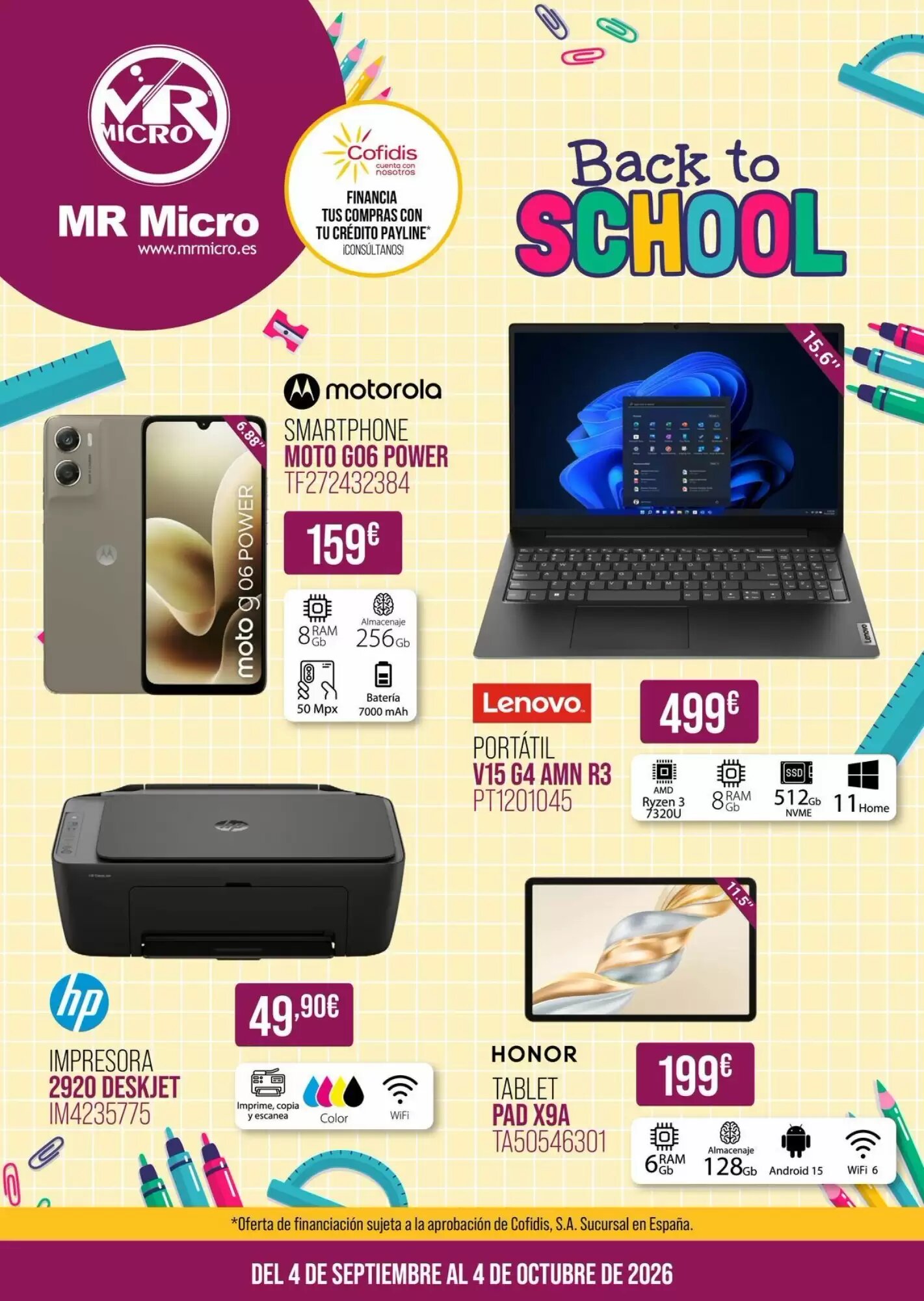 Folleto promocional de MR Micro válido desde el 04/09/2026 - Página 1.