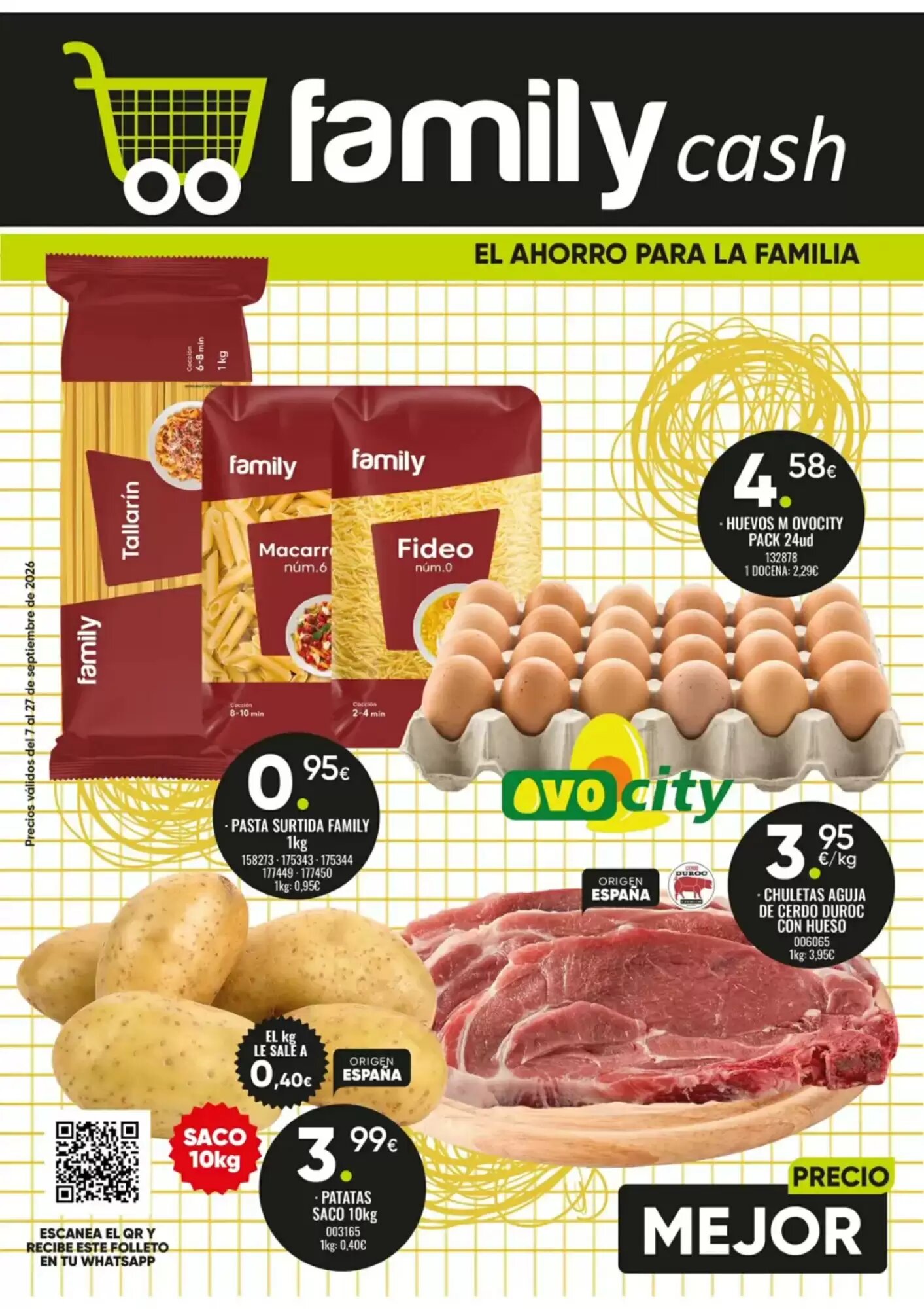 Folleto promocional de Family Cash válido desde el 07/09/2026 - Página 1.