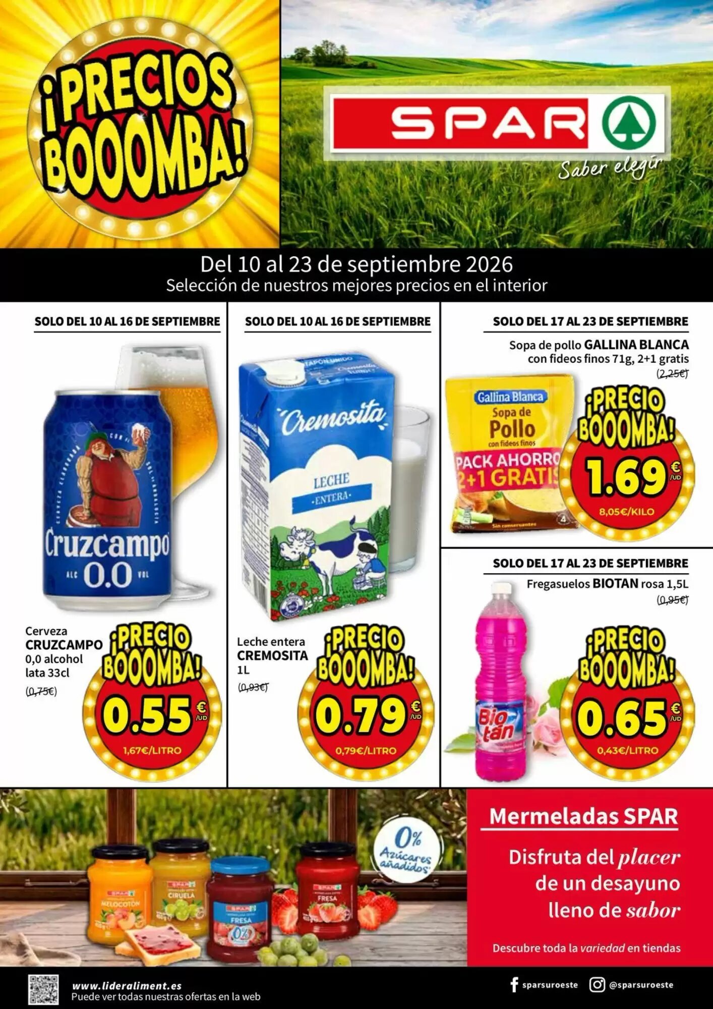 Folleto promocional de Spar válido desde el 10/09/2026 - Página 1.