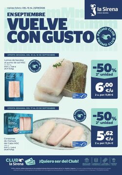 Folleto promocional de La Sirena válido desde el 10/09/2026
