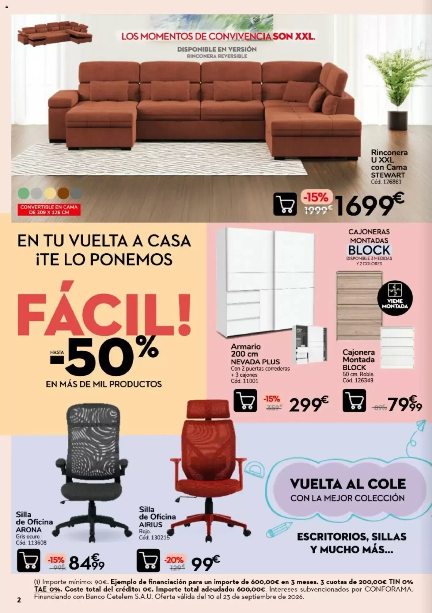 Folleto promocional de Conforama válido desde el 10/09/2026 - Página 2.