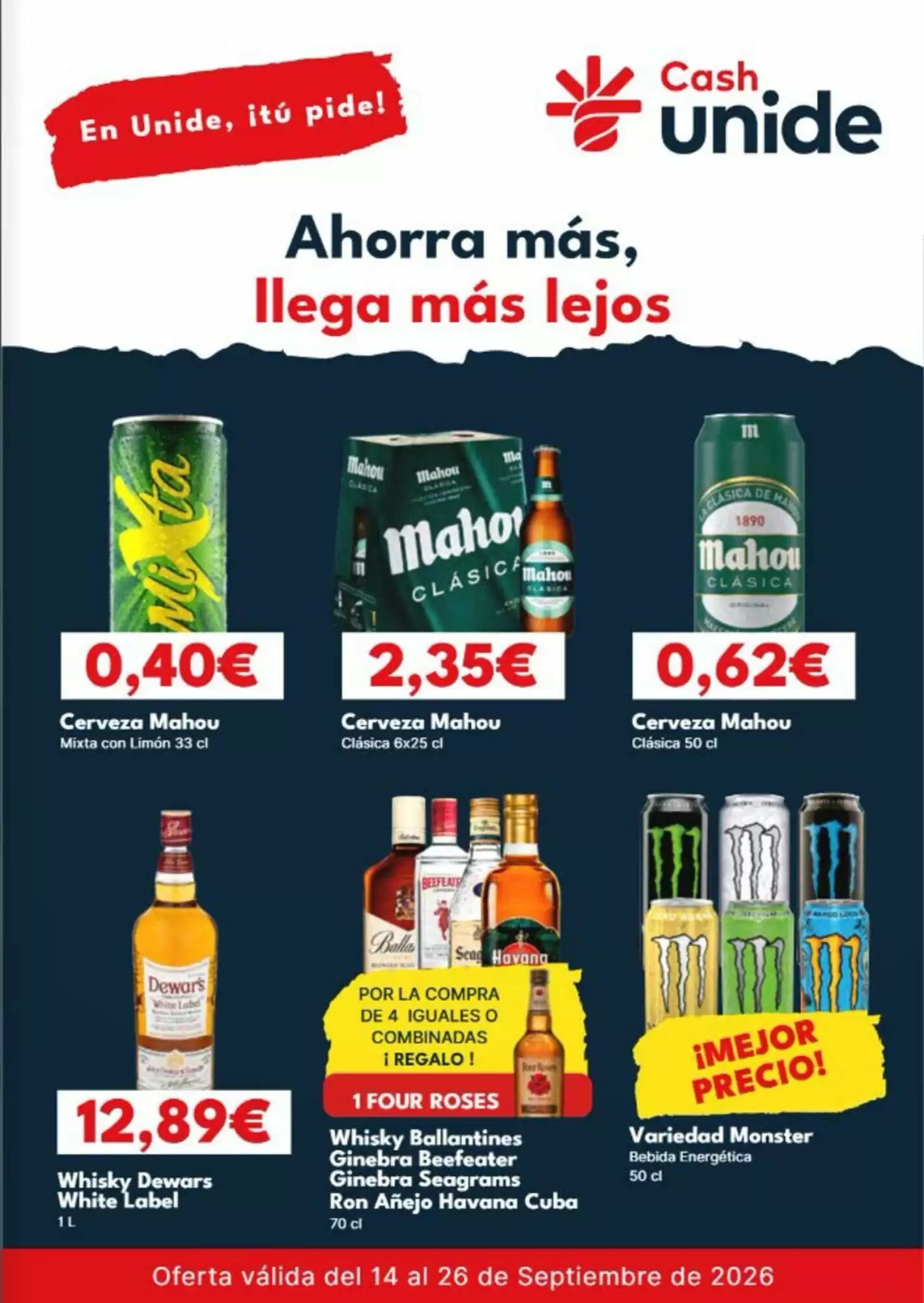 Folleto promocional de Cash Unide válido desde el 14/09/2026 - Página 1.