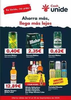 Folleto promocional de Cash Unide válido desde el 14/09/2026