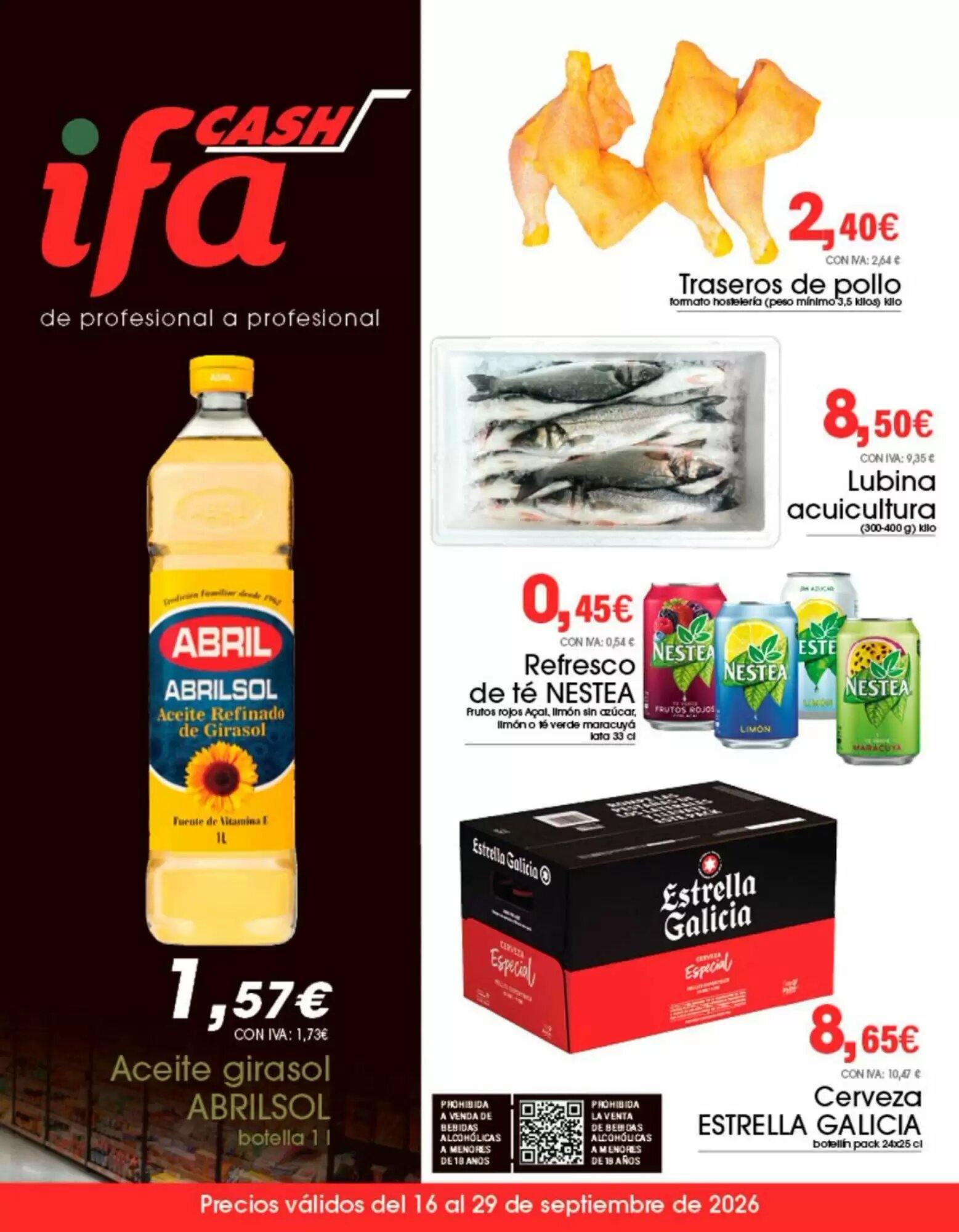 Folleto promocional de Cash Ifa válido desde el 16/09/2026 - Página 1.
