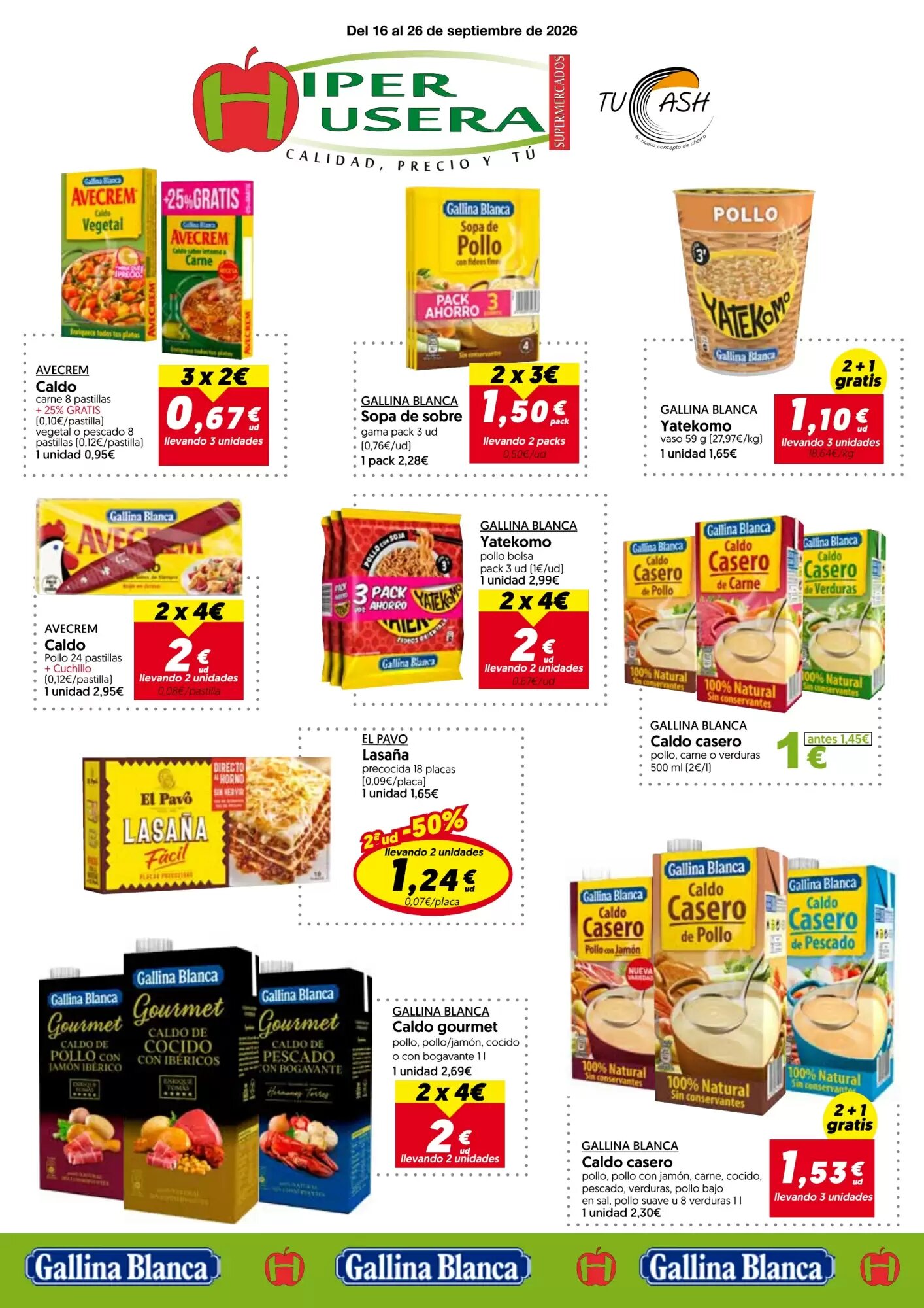 Folleto promocional de Hiper Usera válido desde el 16/09/2026 - Página 1.