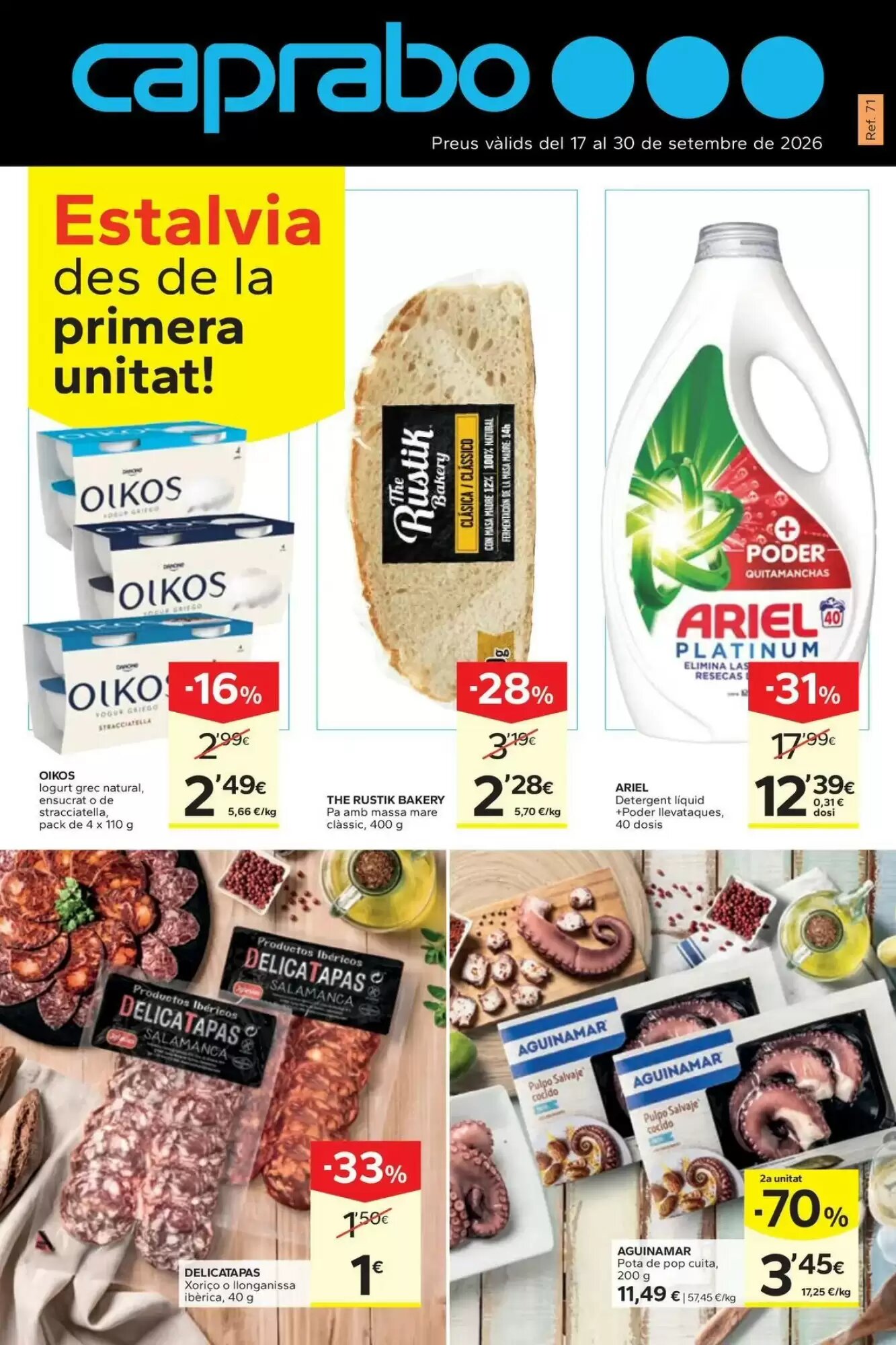 Folleto promocional de Caprabo válido desde el 16/09/2026 - Página 1.