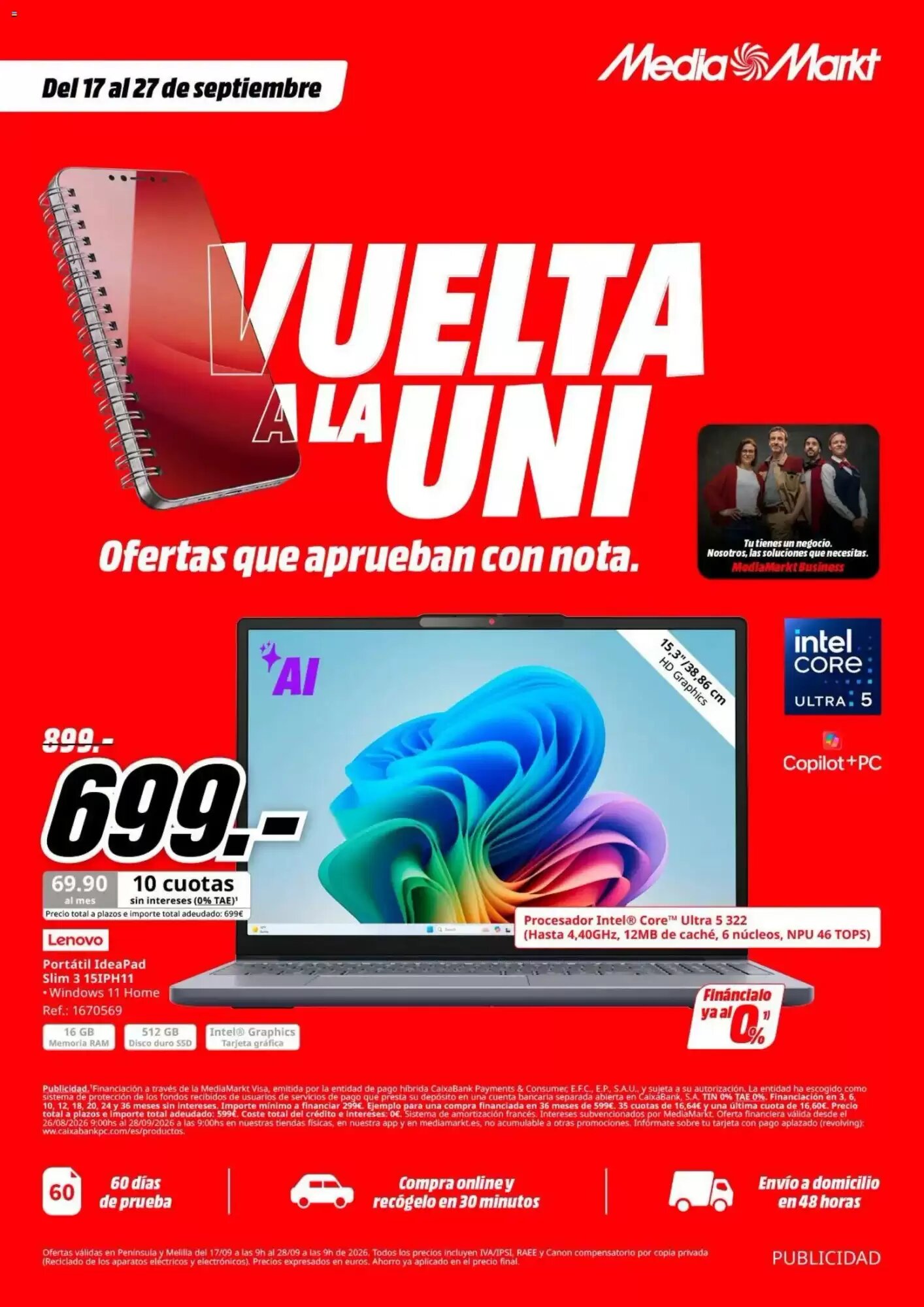 Folleto promocional de MediaMarkt válido desde el 17/09/2026 - Página 1.