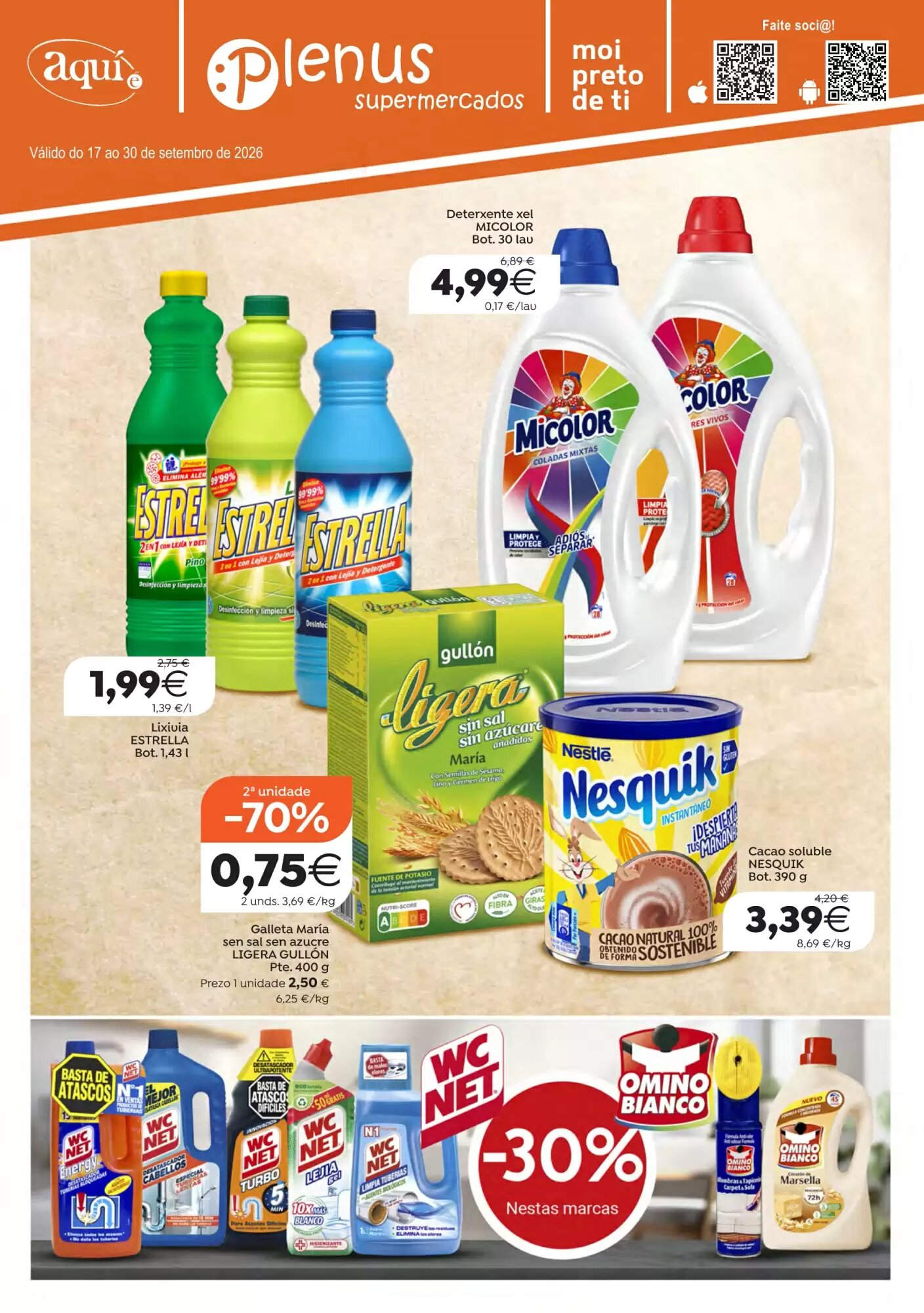 Folleto promocional de Plenus Supermercados válido desde el 17/09/2026 - Página 1.